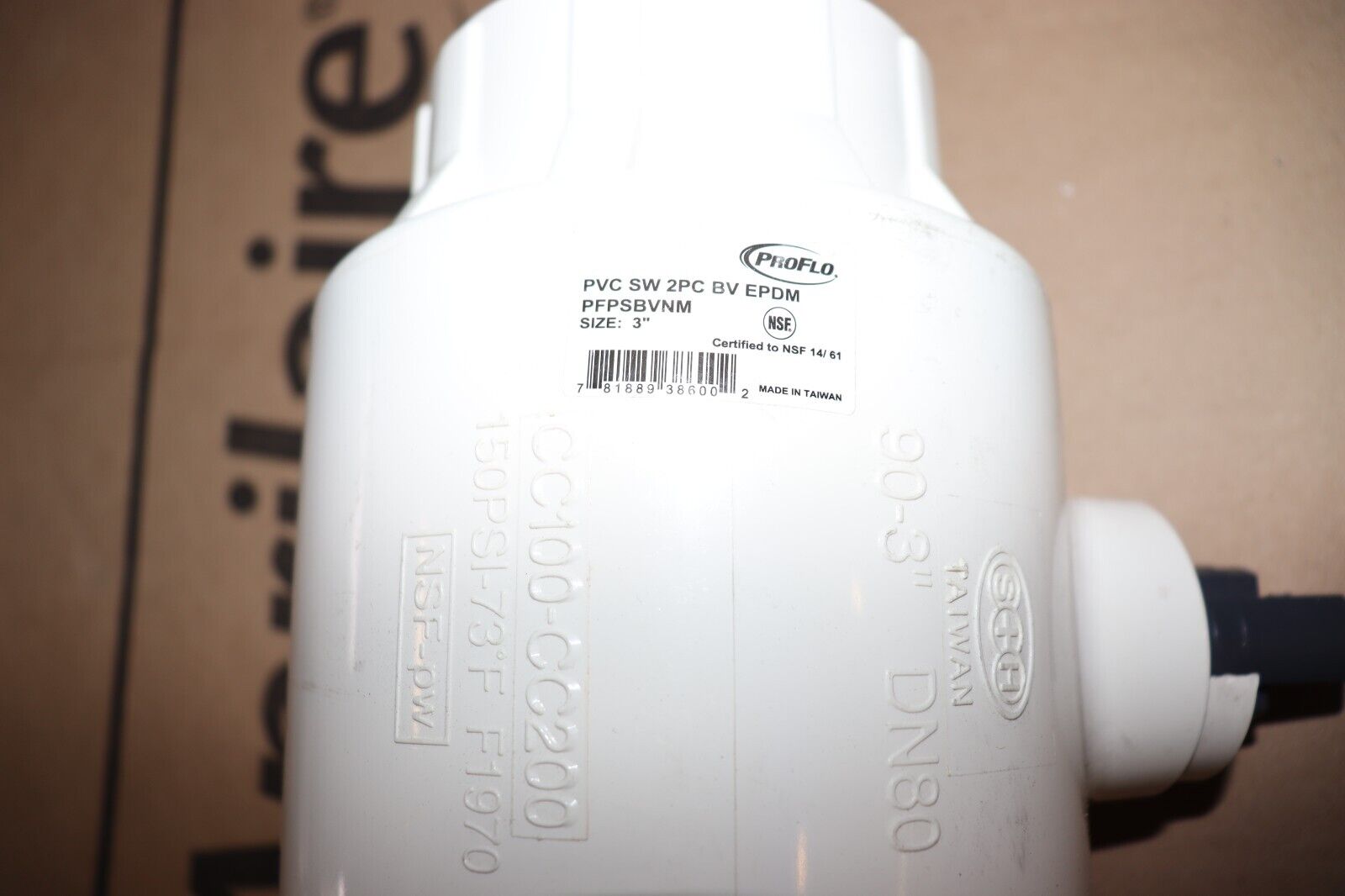 PROFLO PFPSBVNM 3" Ball Valve Less Handle PVC