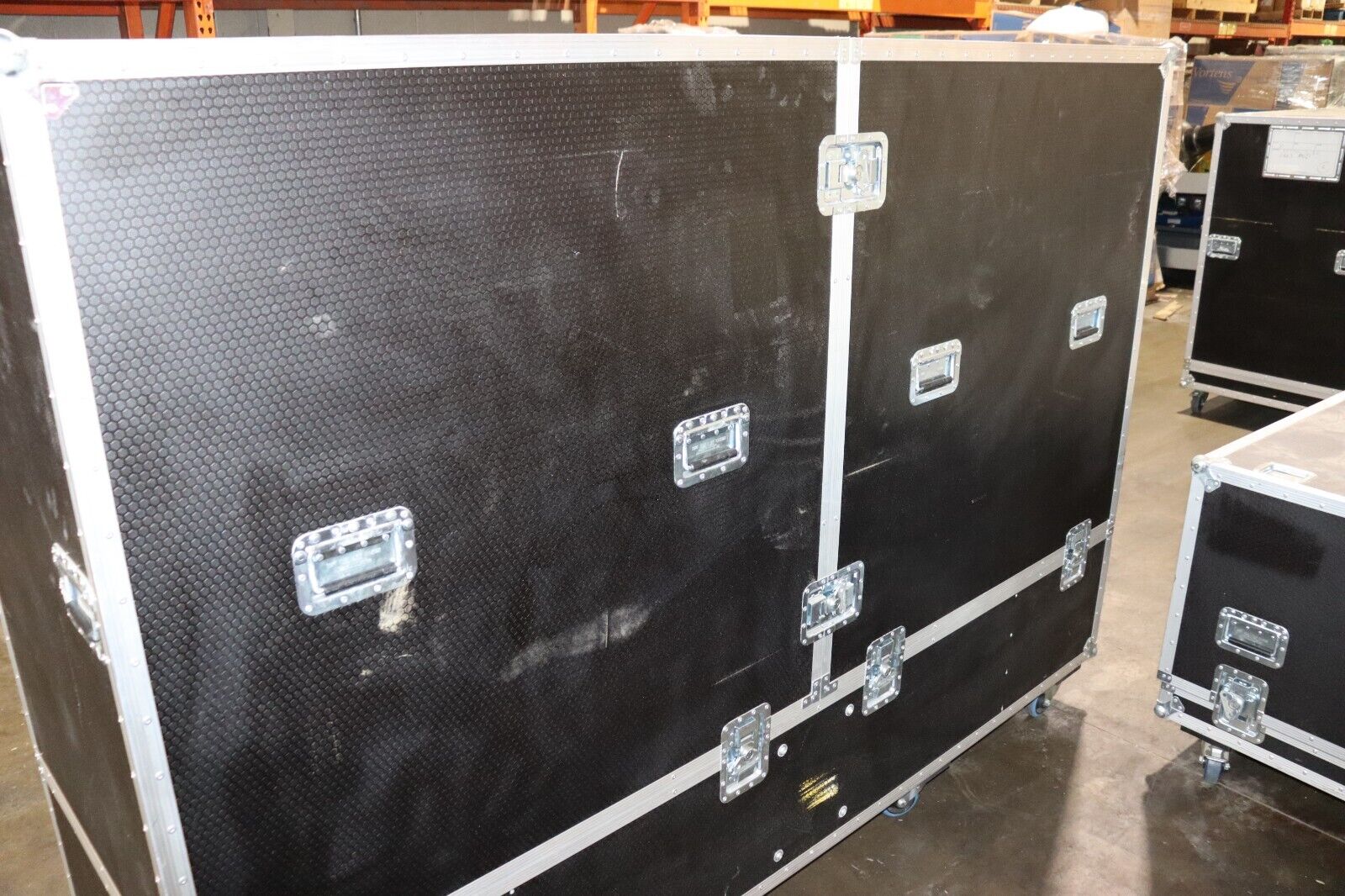 Road Case LARGE 95"x32"x68" Set Square Staging Travel Case, w/ Casters, Black