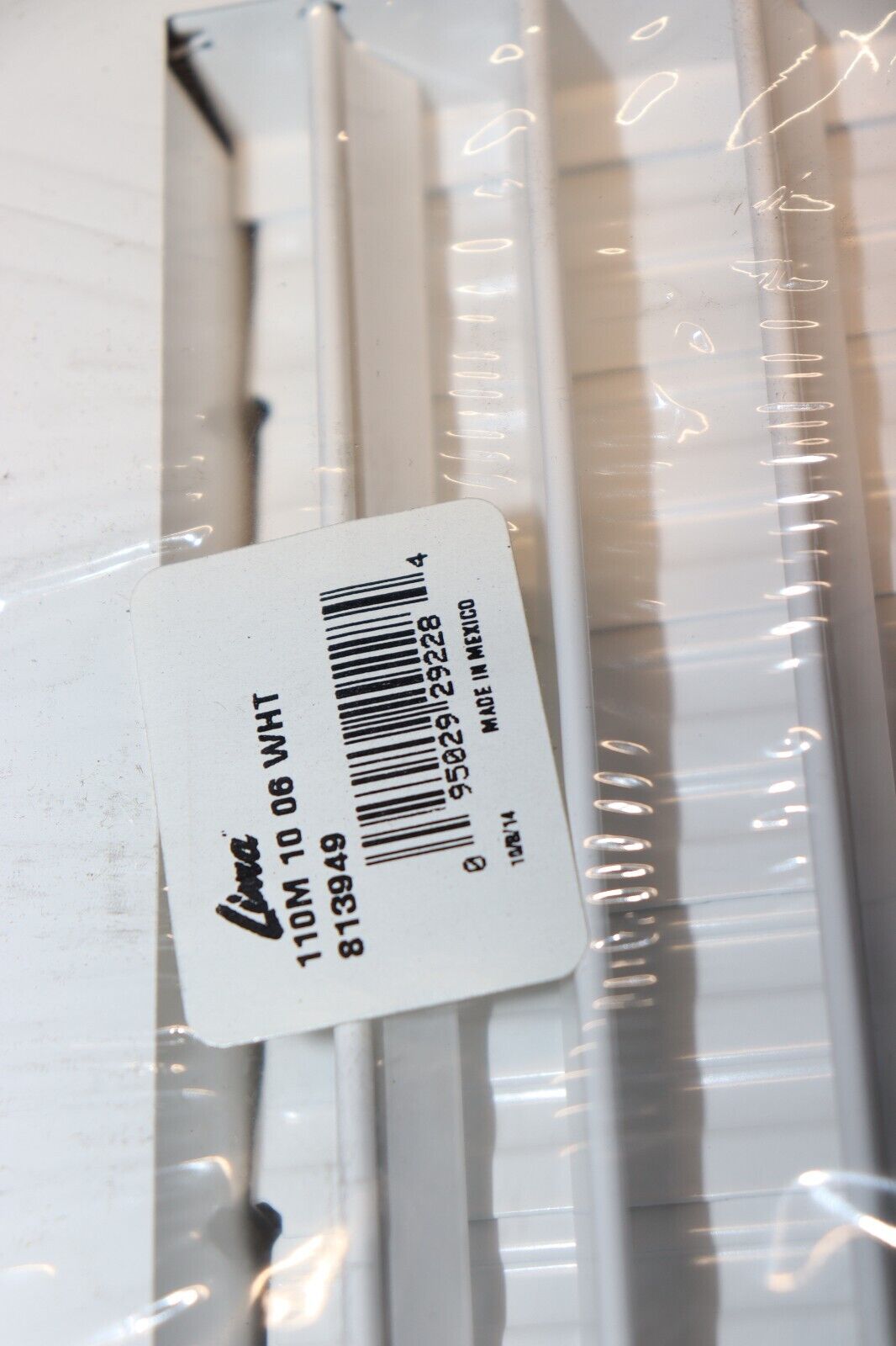 Lima 10" x 6" Steel Supply Register Single Deflection Vertical Blades, White