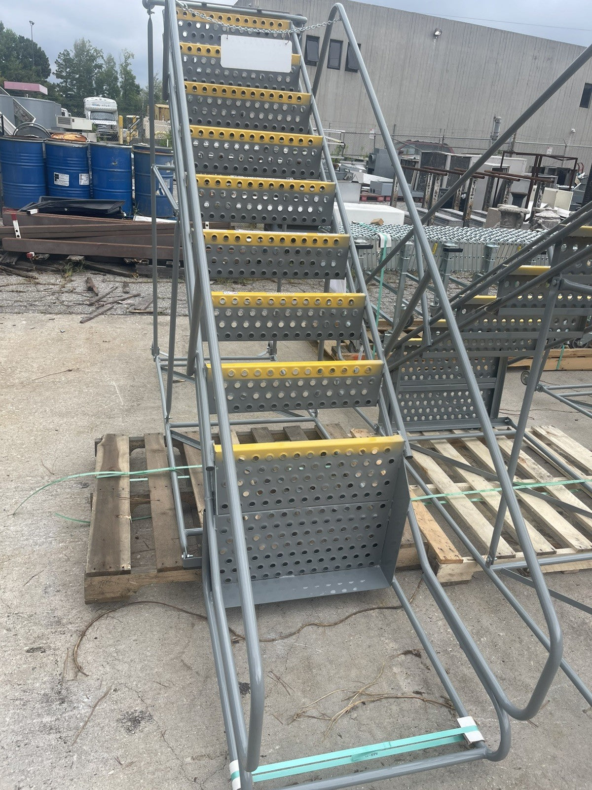Cotterman 9-Step Rolling Steel Staircase Ladder, 450 lbs Cap, w/ Platform.