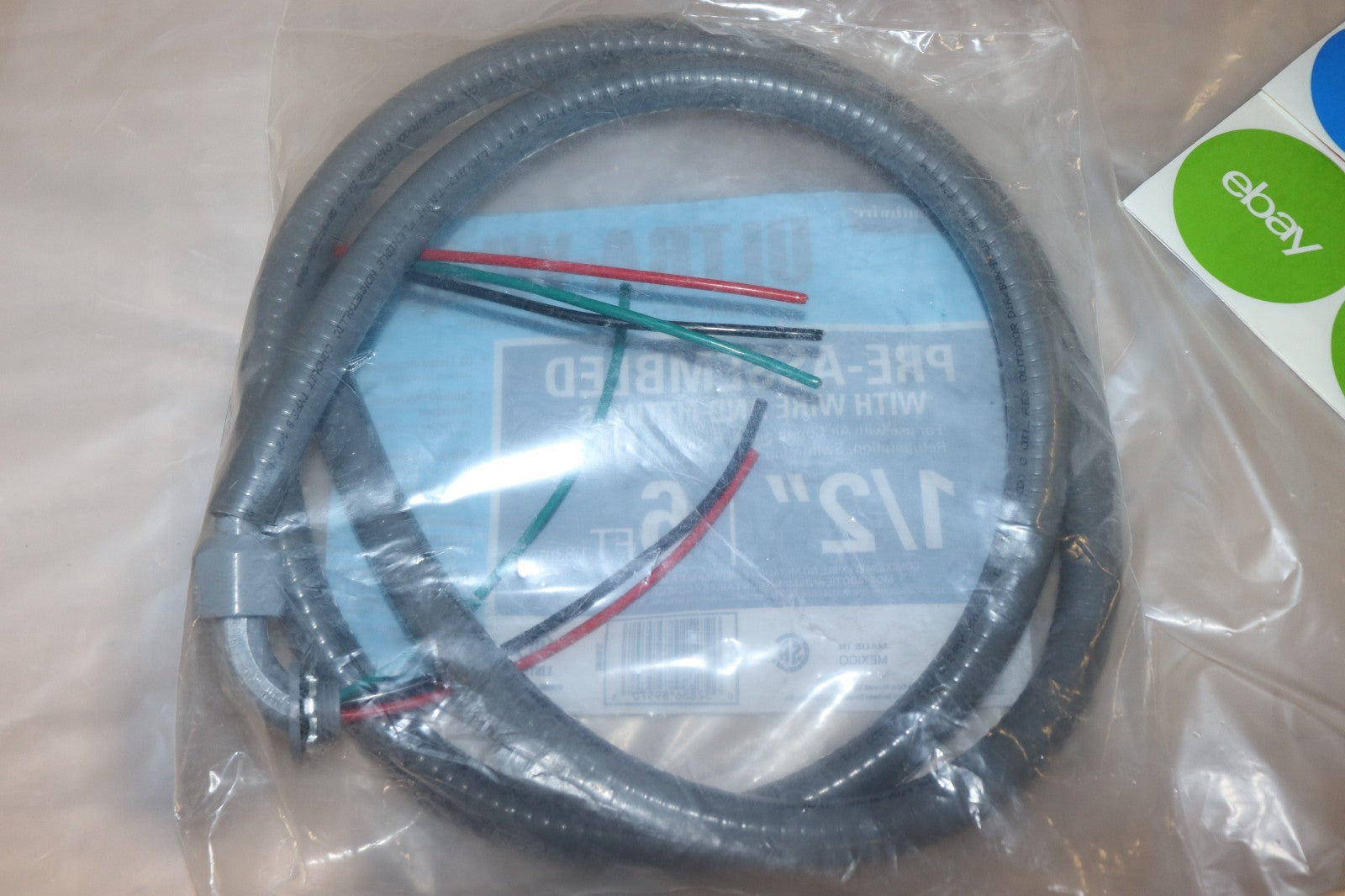 Southwire Ultra Whip Non Metallic Liquid Tight Whip 1/2" x 6' Pre Assembled. SW