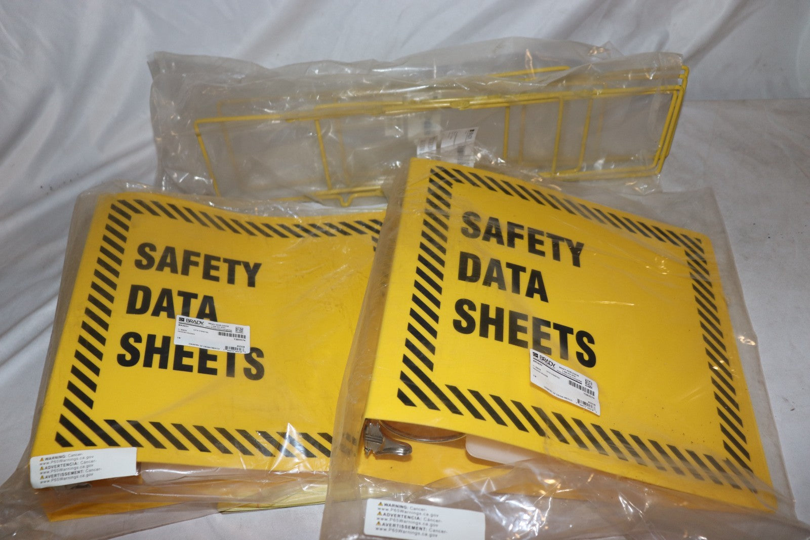 2 Pack -Brady Binder BR363Y, 3" Spine, Black/Yellow, Polyethylene, Safety Sheets