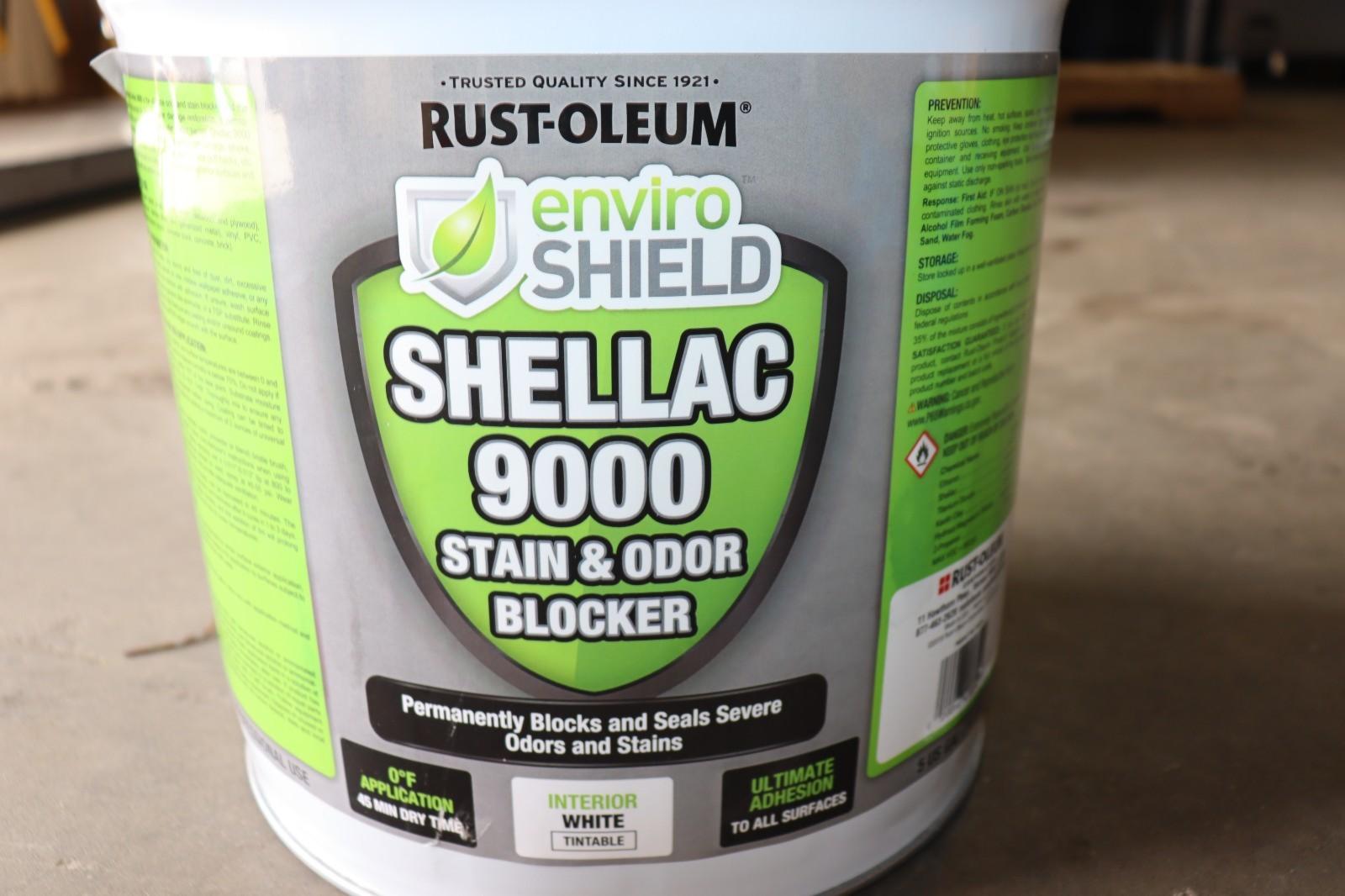 LOT OF 2 - EnviroShield Shellac 9000 Stain & Odor Blocker 5 Gallon Bucket