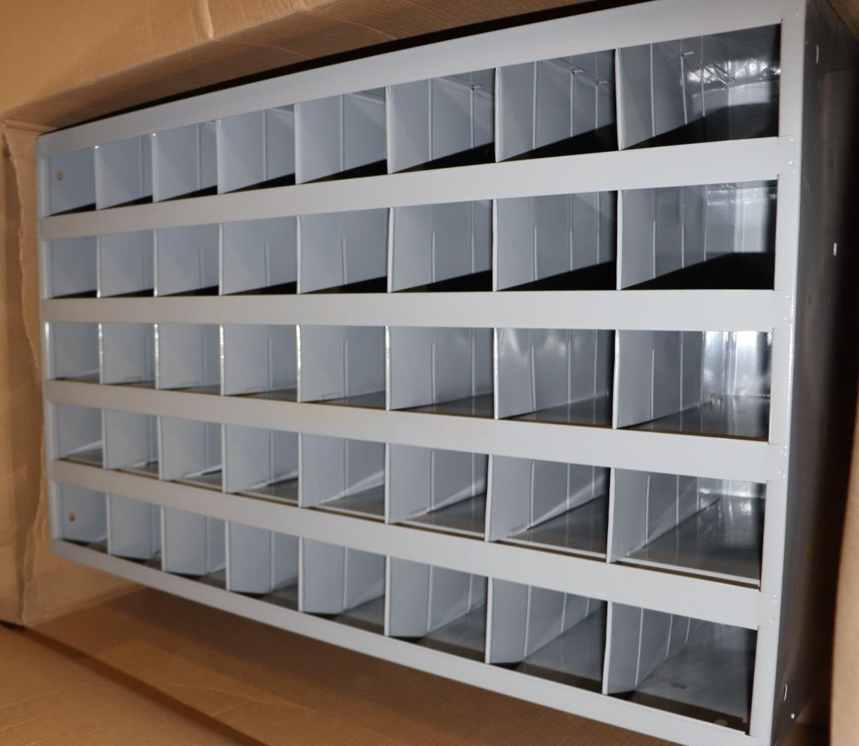 Metal 40 Hole Storage Bolt Bin Cabinet Compartment Nuts Bolts Fasteners Screws