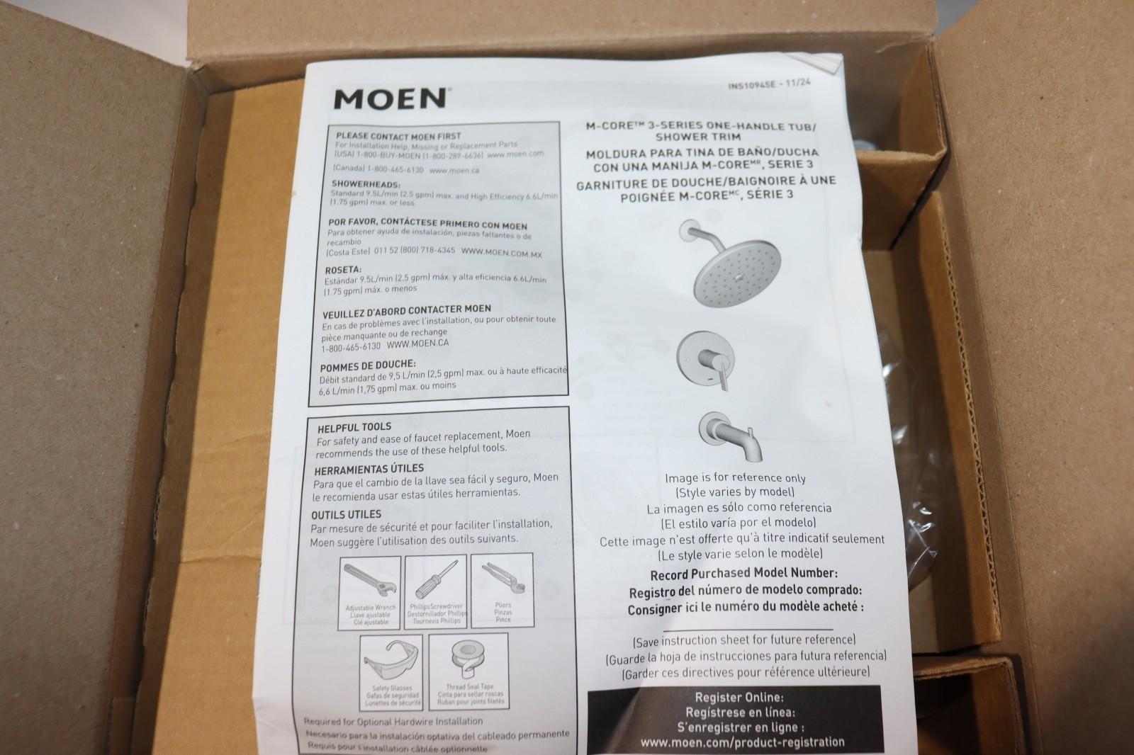 Moen UT33323BL Greenfield Matte Black M-CORE 3 Series Eco-Performance Shower