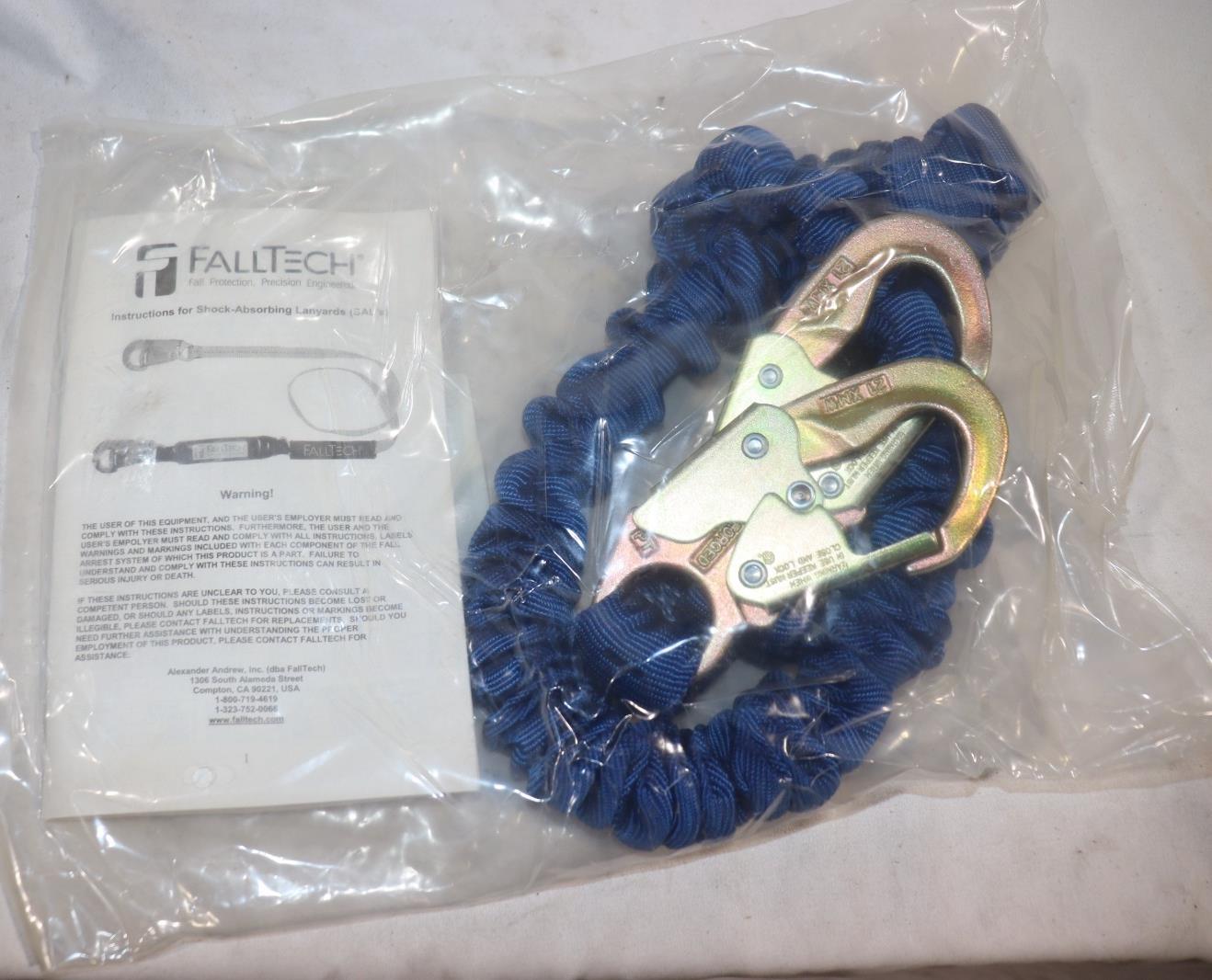 Falltech 8240 Elastic Shock Absorbing Lanyard, 6 Ft. Length, Snap Hook Ends