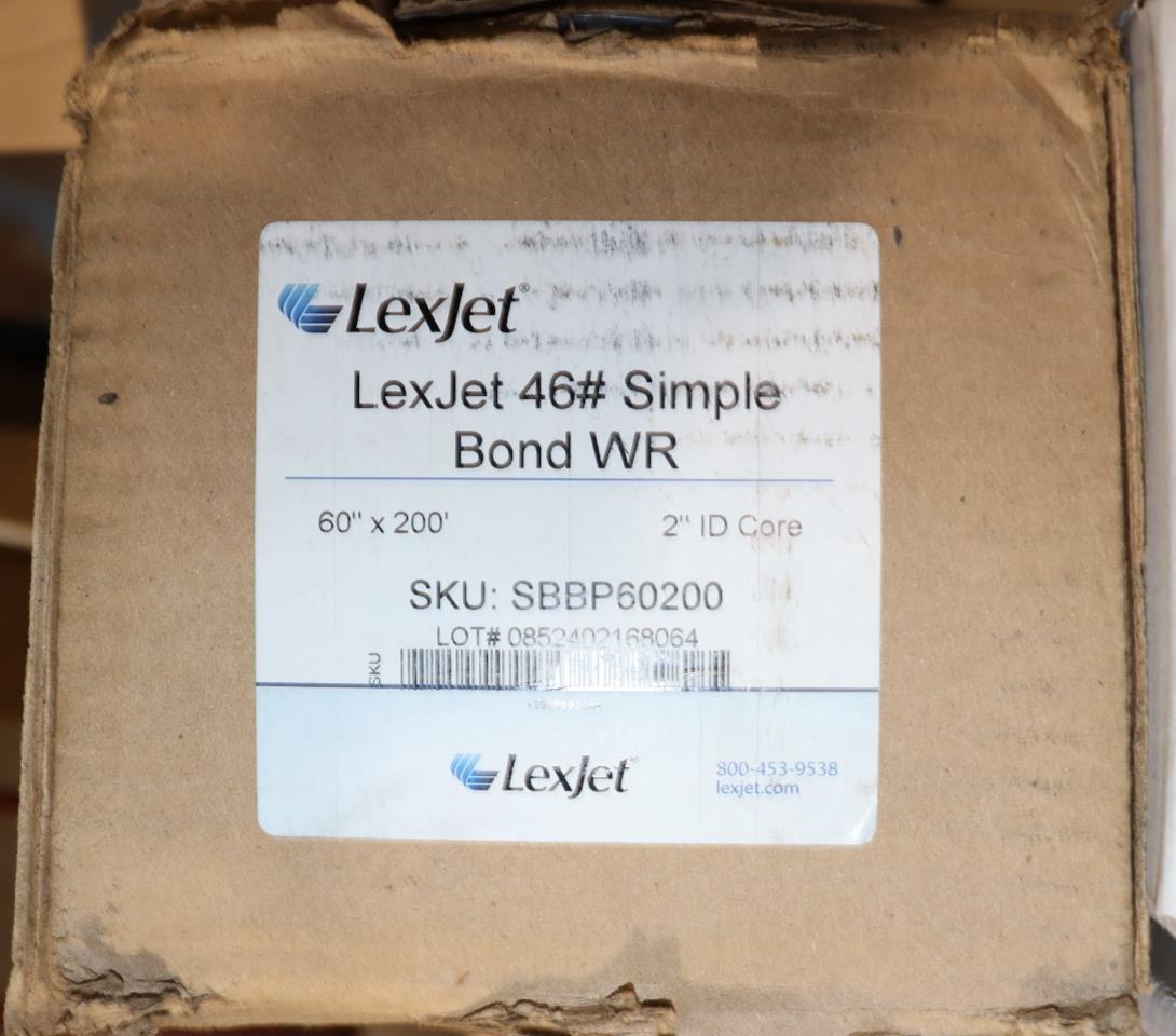 LexJet 46# Simple Bond WR 60"x200' 2" ID Core, SBBP60200