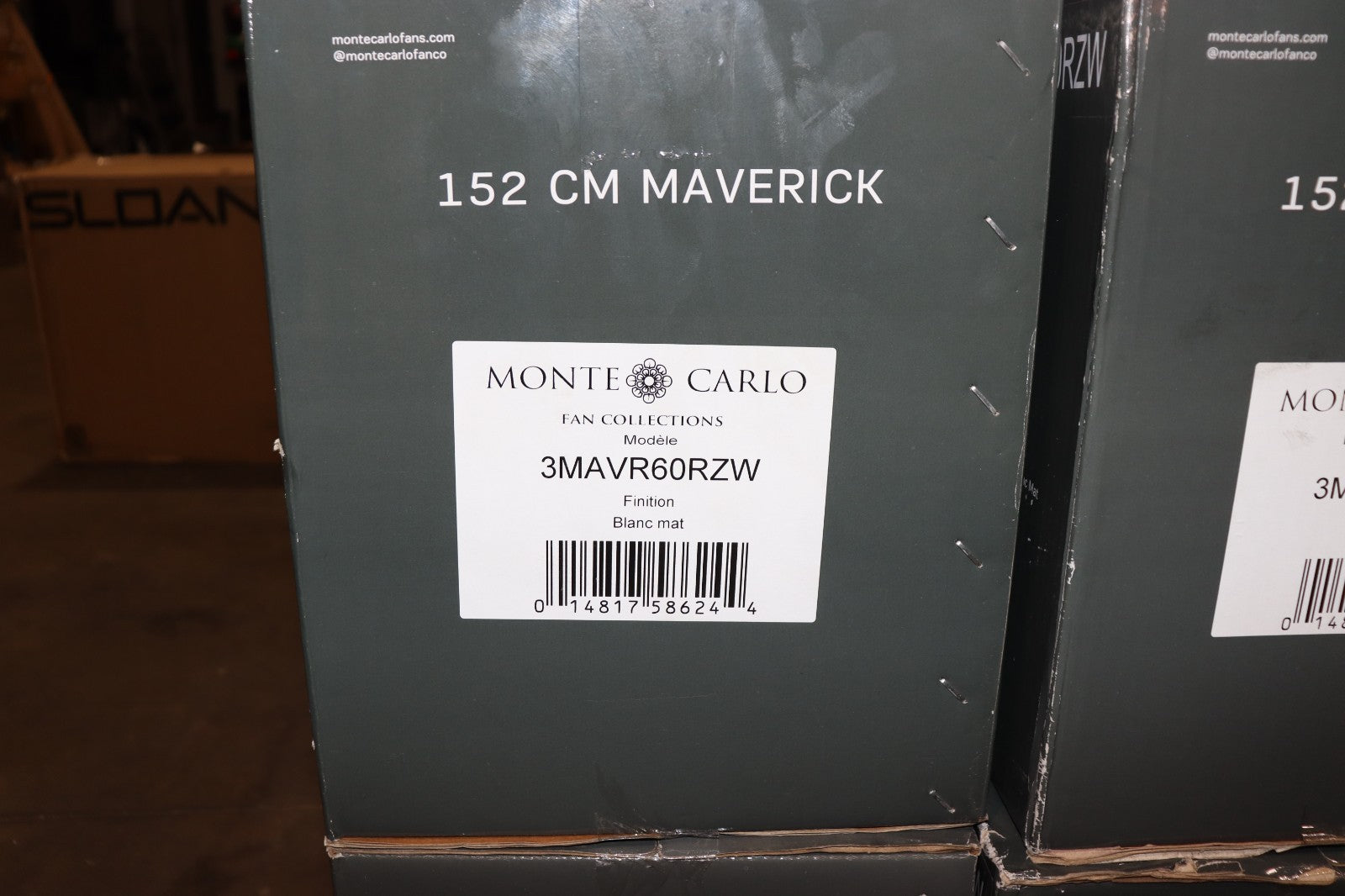 Monte Carlo Maverick 3MAVR60RZW 60" (152 CM) Matte White Ceiling Fan, New