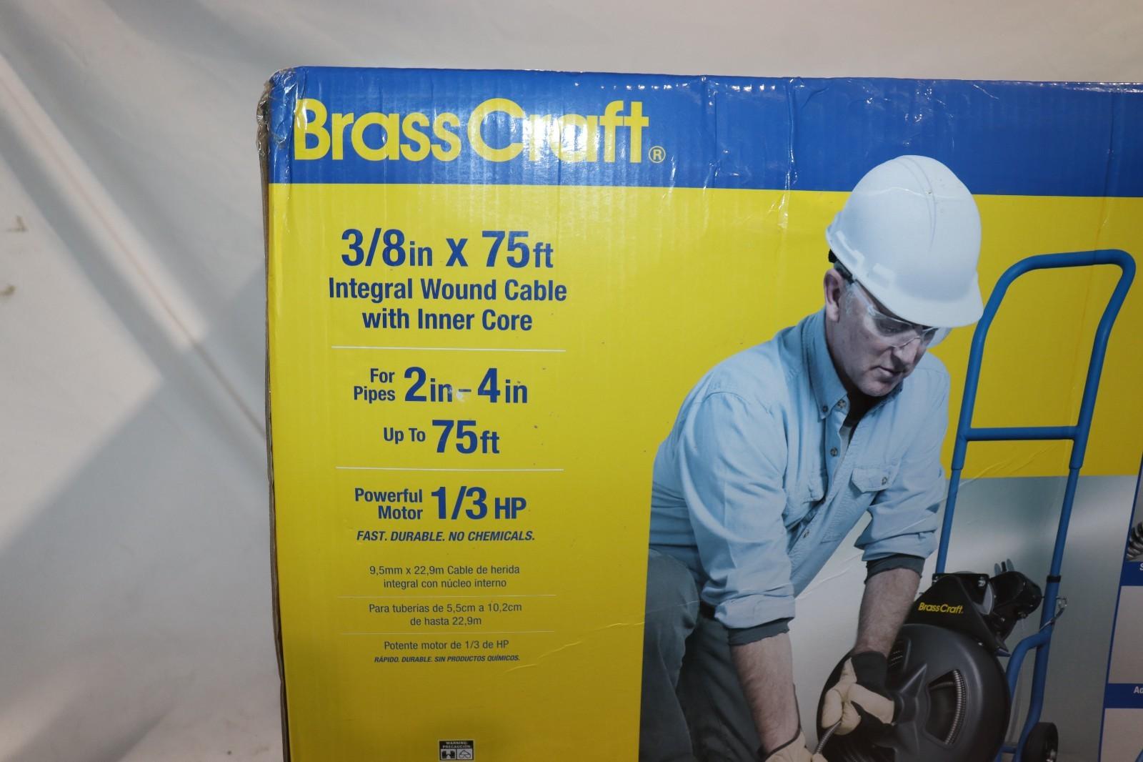 BrassCraft BC3020, Professional Grade 3/8in X 75ft Drain Cleaning Machine, 1/3HP