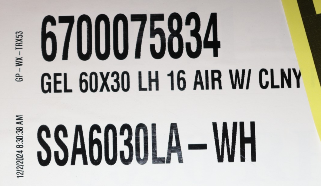 American Standard 60" Alcove Fiberglass Air Walk in Tub w/ Left Drain, White