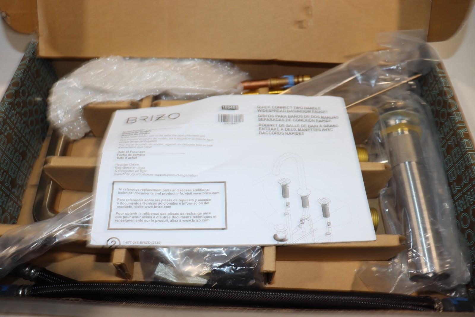 Brizo Invari 1.5 GPM Widespread Bathroom Faucet w/ Pop-Up Drain, LESS HANDLES