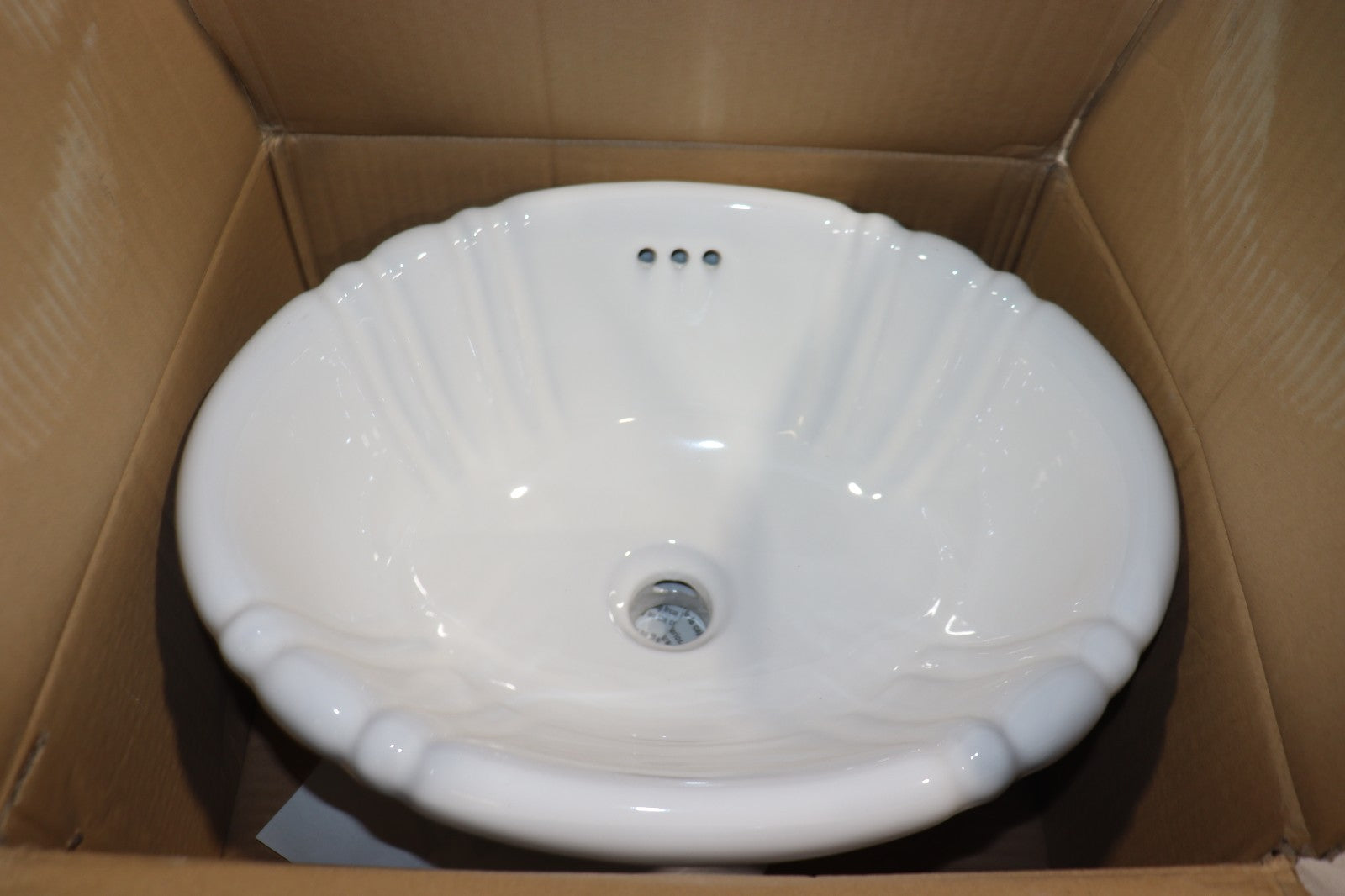 PROFLO PF1125WH White 17-1/4" Self Rimming Bathroom Sink, Decorative