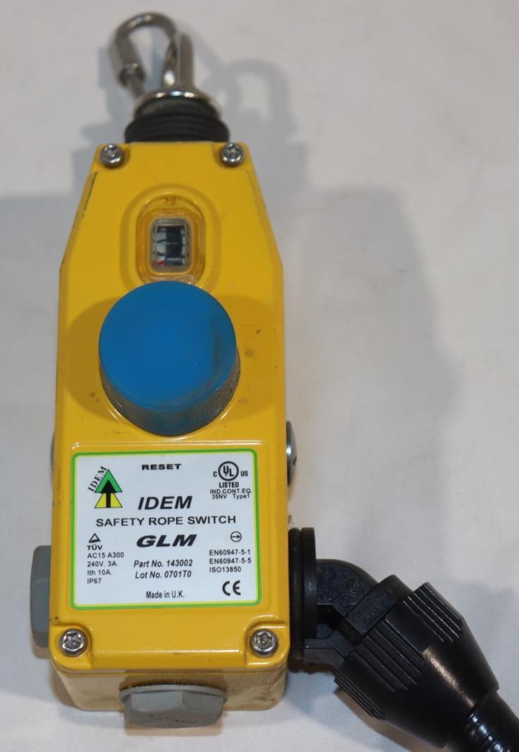 IDEM GLM-143002 Safety Rope Switch, 1/2" NPT, 2NC, 2N0, 240V 3A, 143002