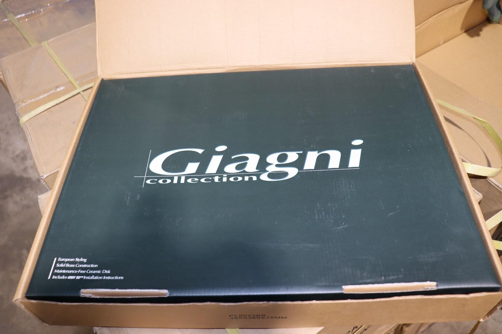 Giagni Bath or Bar Faucet Polished Brass, 1 Hole, Two Handle, w/ Drain & Hoses