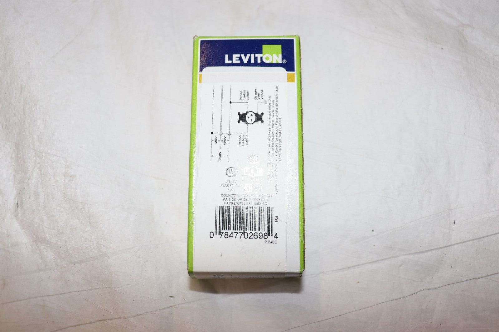 Lot of 2 - LEVITON 5461-GY - INDUSTRIAL GRADE Single Outlet 20A 250V