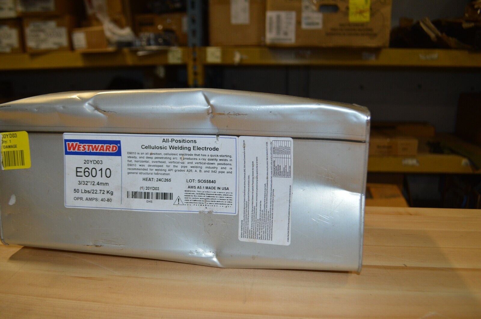 Westward welding electrode, 3/32"/2.4mm,model 20YD03