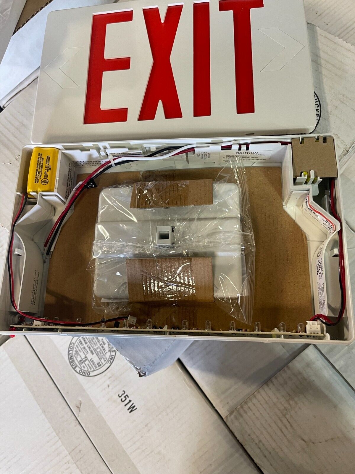 6 PACK - LED Exit Sign Navilite NXPB3RWH 120/277 Volt, Universal Mount