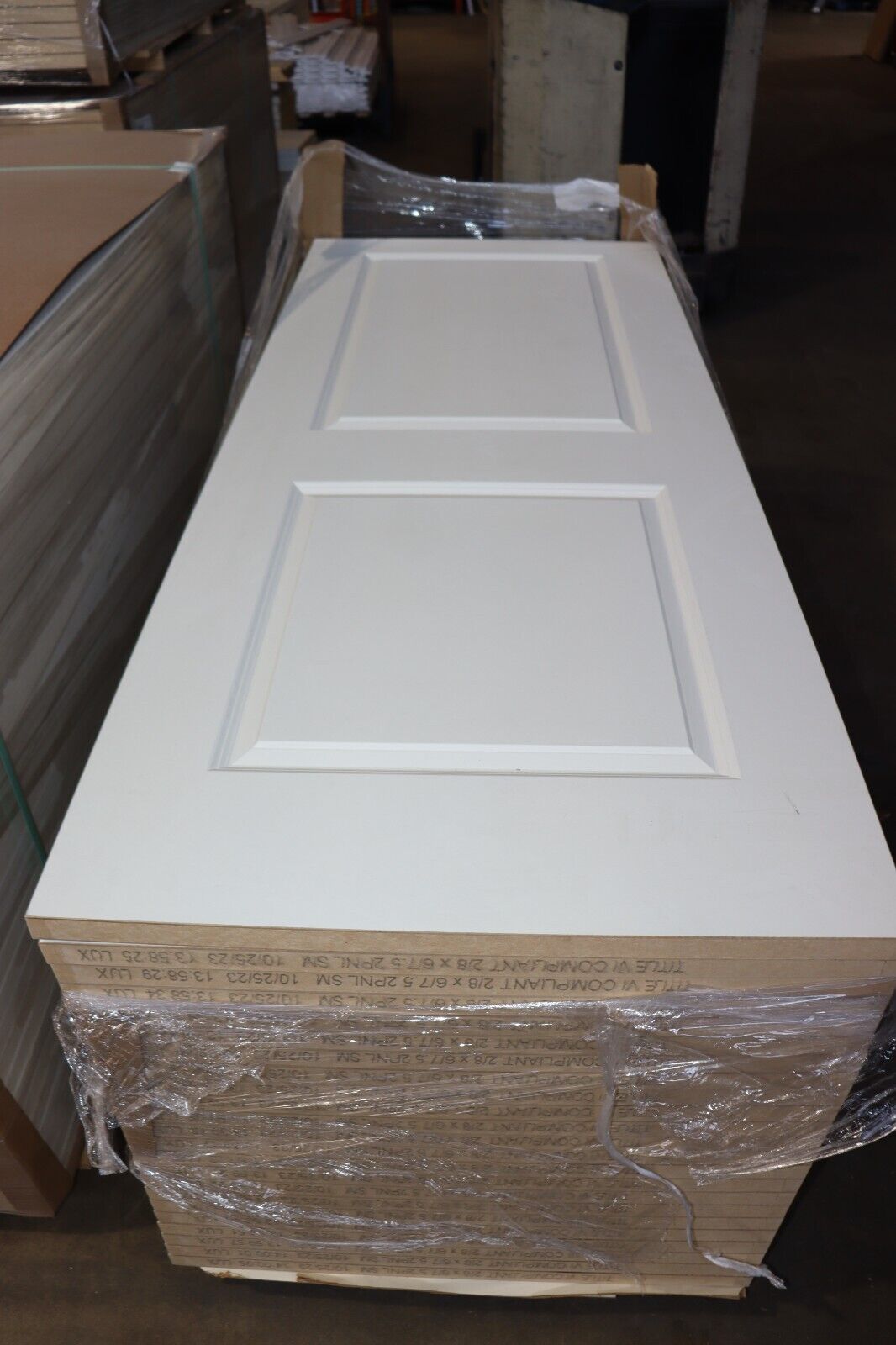 2 Panel Carrara Sq Top Interior Hollow Core Door Slab - Any Width - Ready to Go