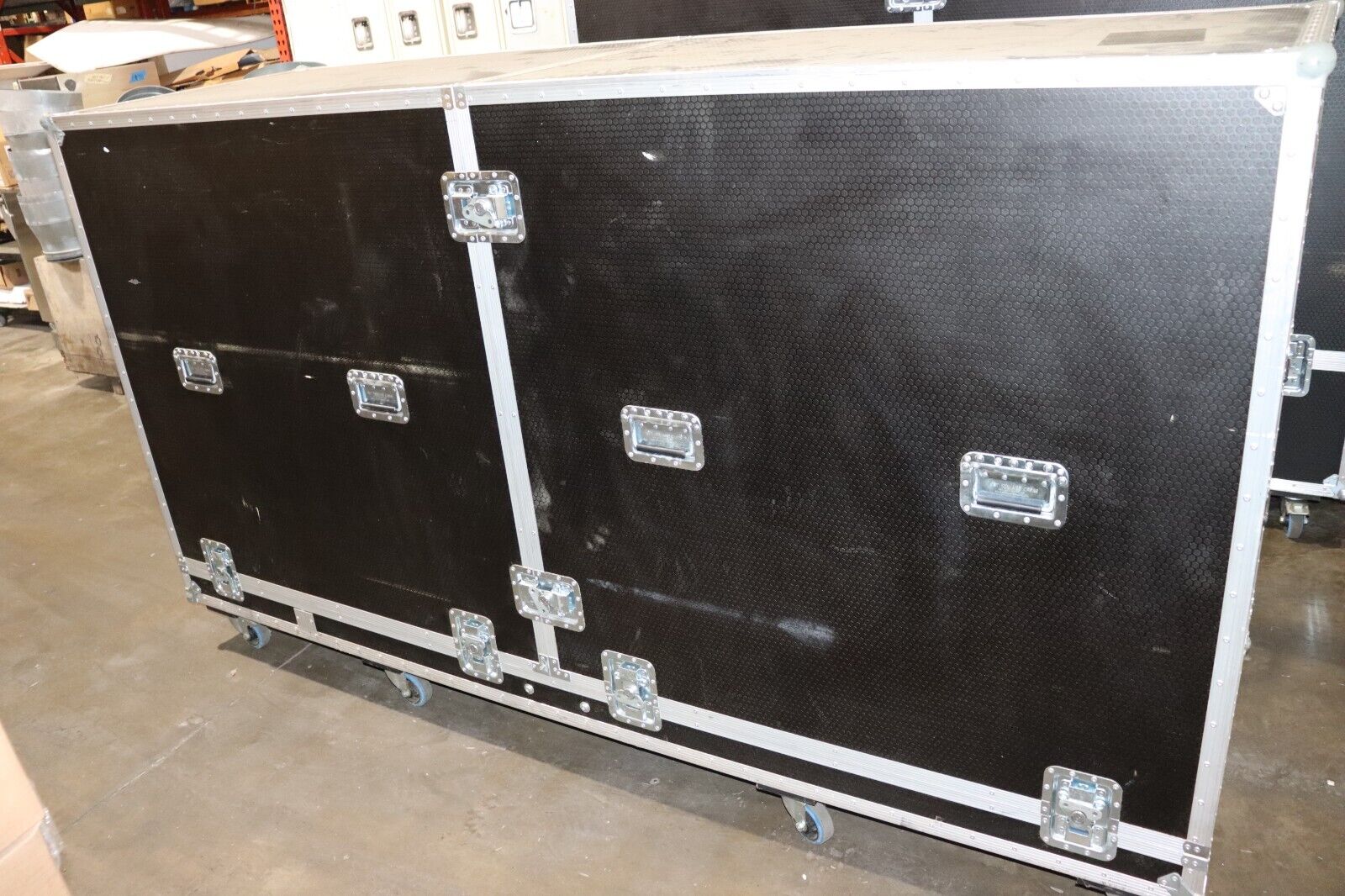 Road Case LARGE 102"x32"x58" Set Square Staging Travel Case, w/ Casters, Black