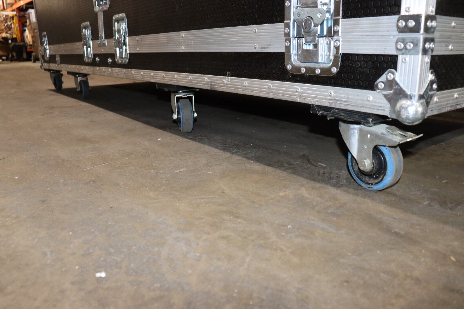 Road Case LARGE 102"x32"x58" Set Square Staging Travel Case, w/ Casters, Black