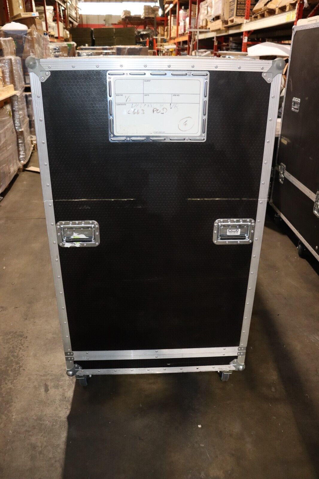 Road Case LARGE 102"x32"x58" Set Square Staging Travel Case, w/ Casters, Black