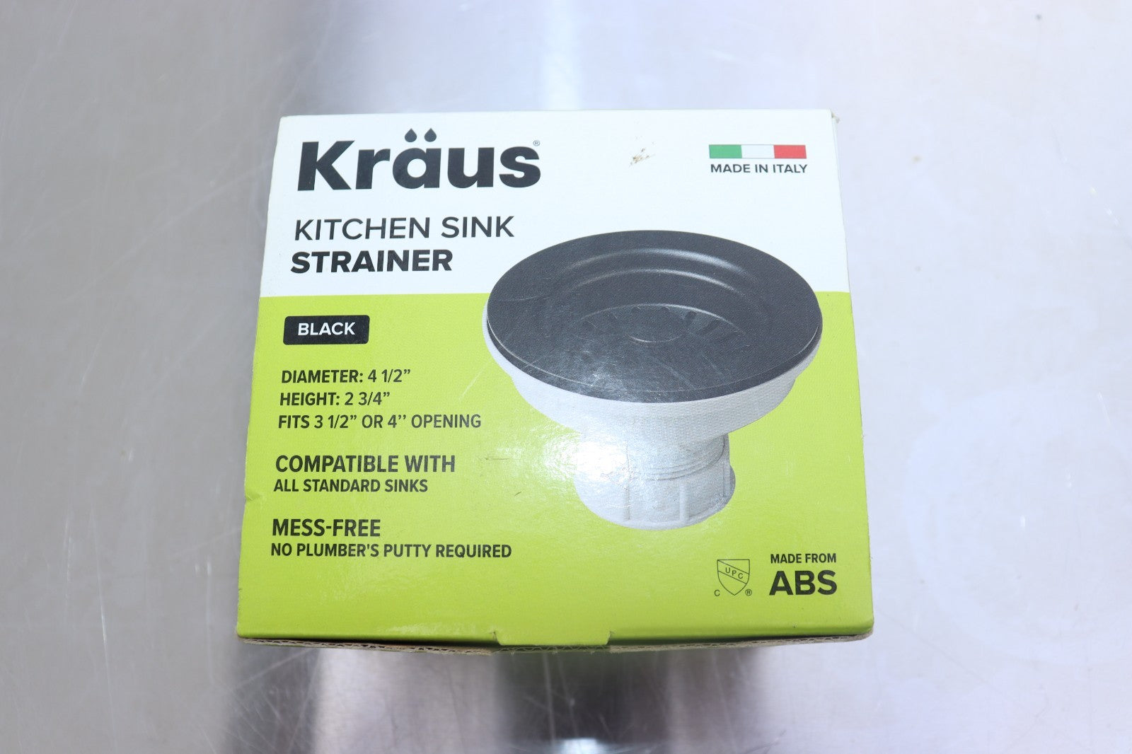 Kraus Kitchen Sink Strainer, Black PST1-BL-C, New