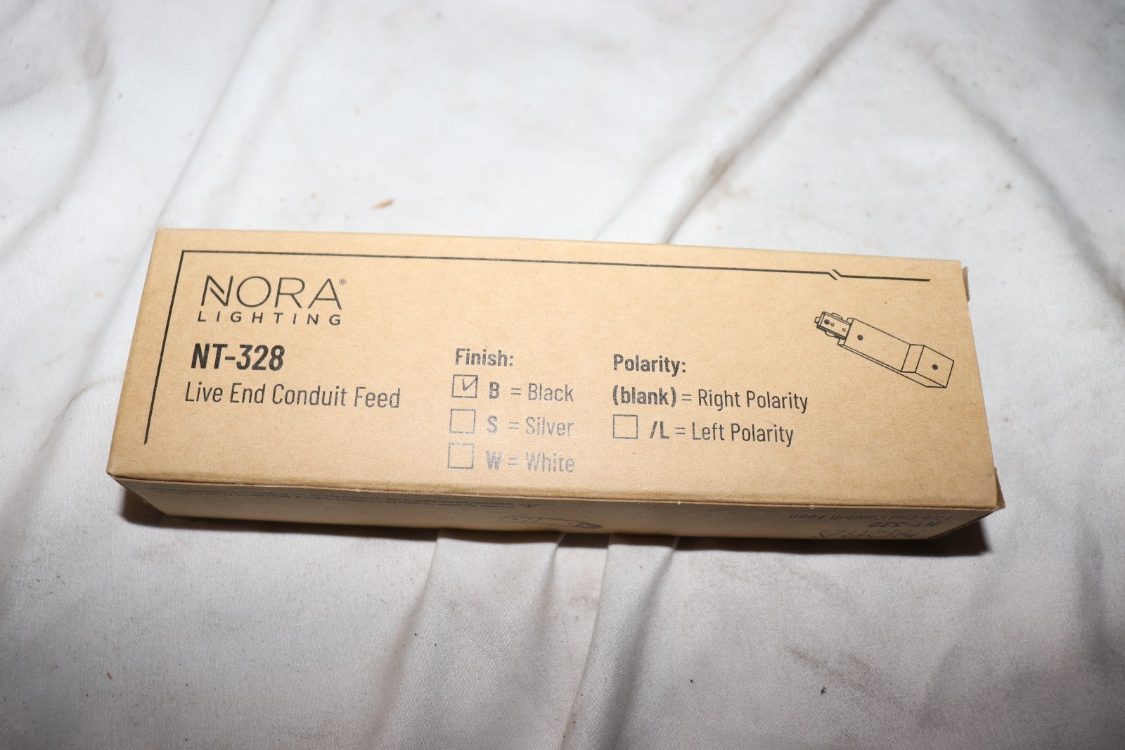 4 Pack - Nora Lighting Live End Conduit Conductor Right Polarity Black NT-328