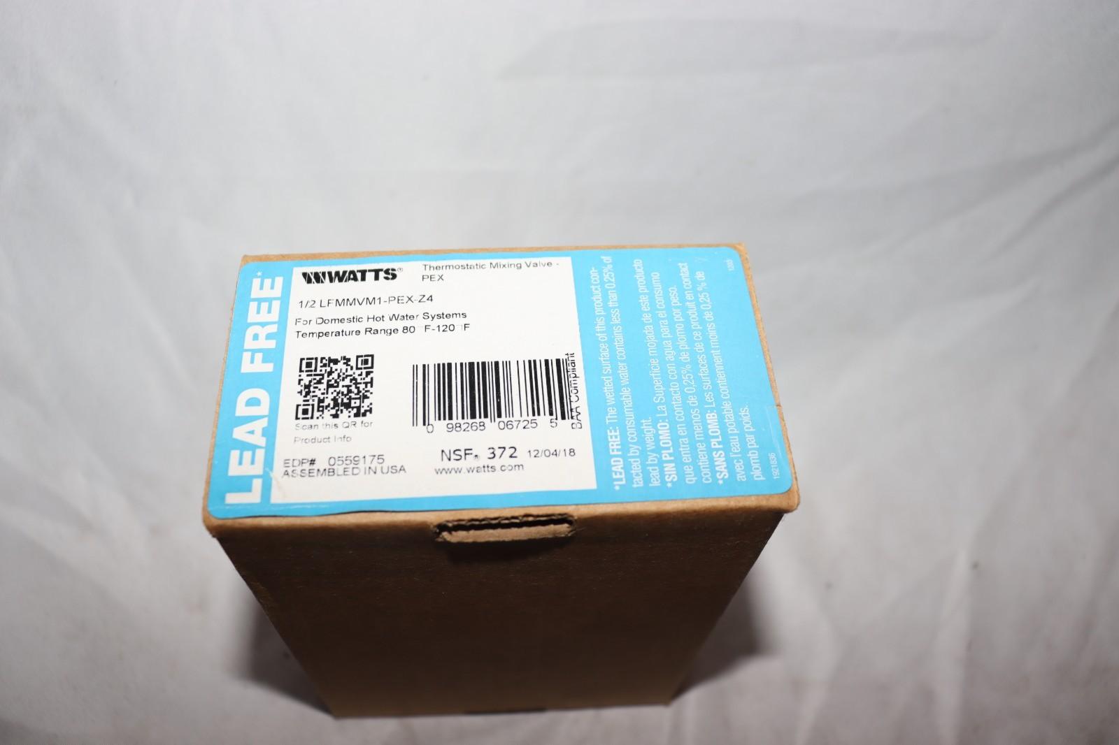 Watts 1/2" LFMMVM1 PEX Crimp Lead Free Mixing Valve, New