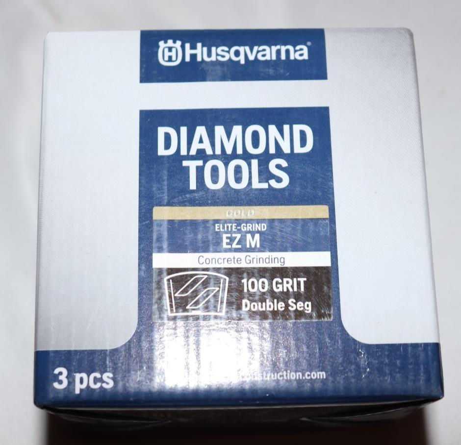 3 Pack - Husqvarna Genuine Diamond Tools OEM EZ M100 100 Grit, Double Segment