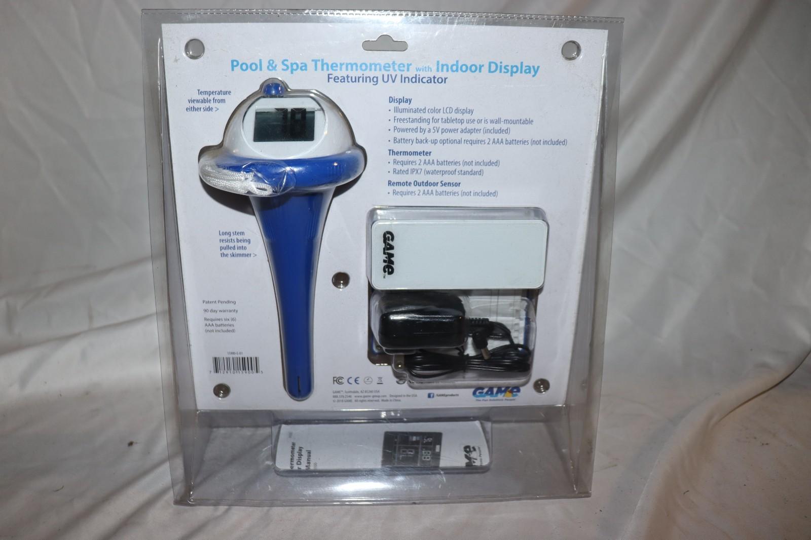 GAME Pool & Spa Thermometer w/ Indoor Display, UV Indicator, Wireless 15900-E-01