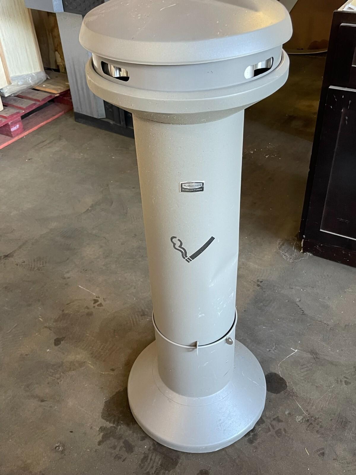 Rubbermaid FG9W3400ATPWTR Cigarette Receptacle 6 3/4 Gallon, Dented, Tan