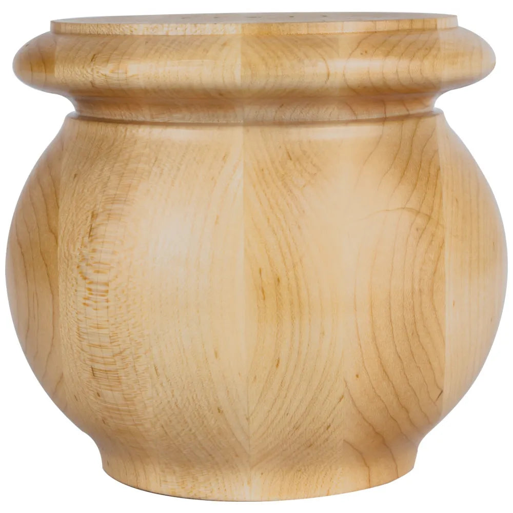 Cherry Pot Belly Bun Foot 5" W x 5" D x 4-1/2" H BF16-1-CH