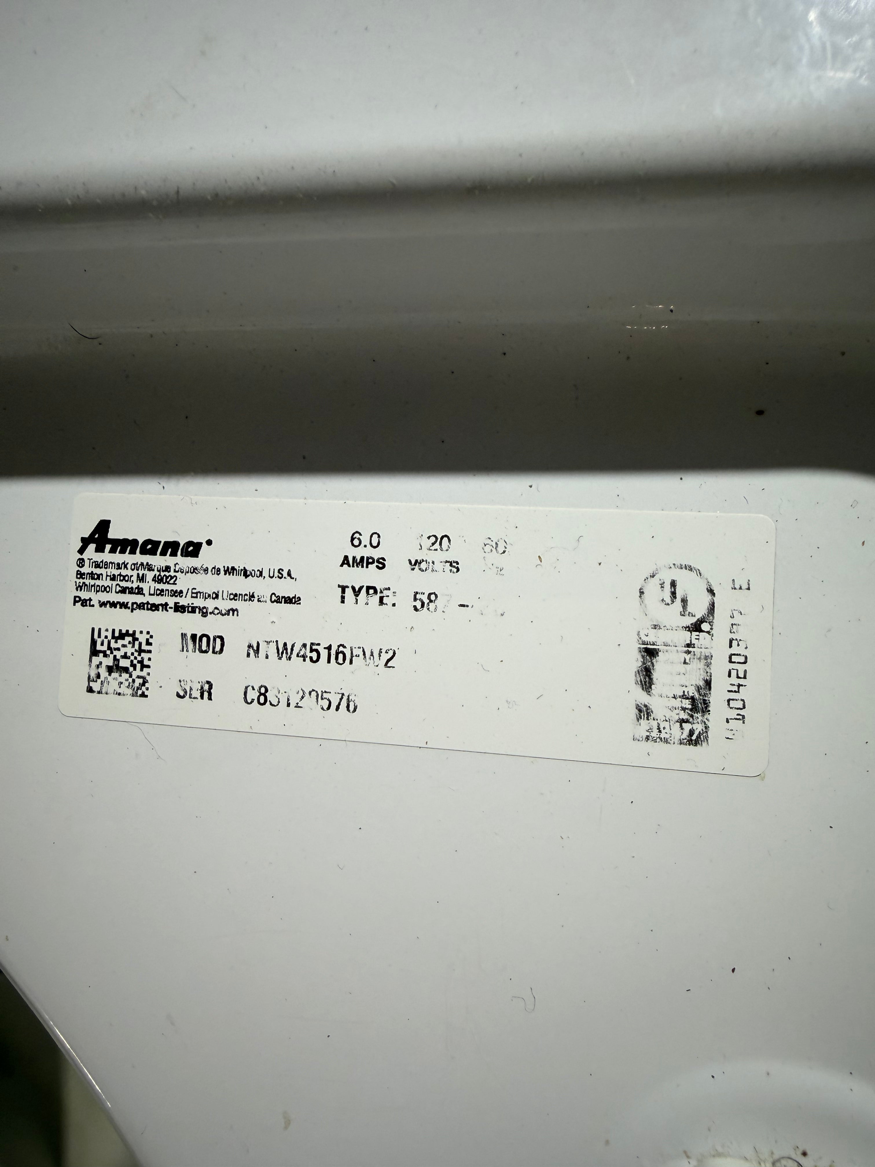 Amana NTW4516FW2 Washing Machine