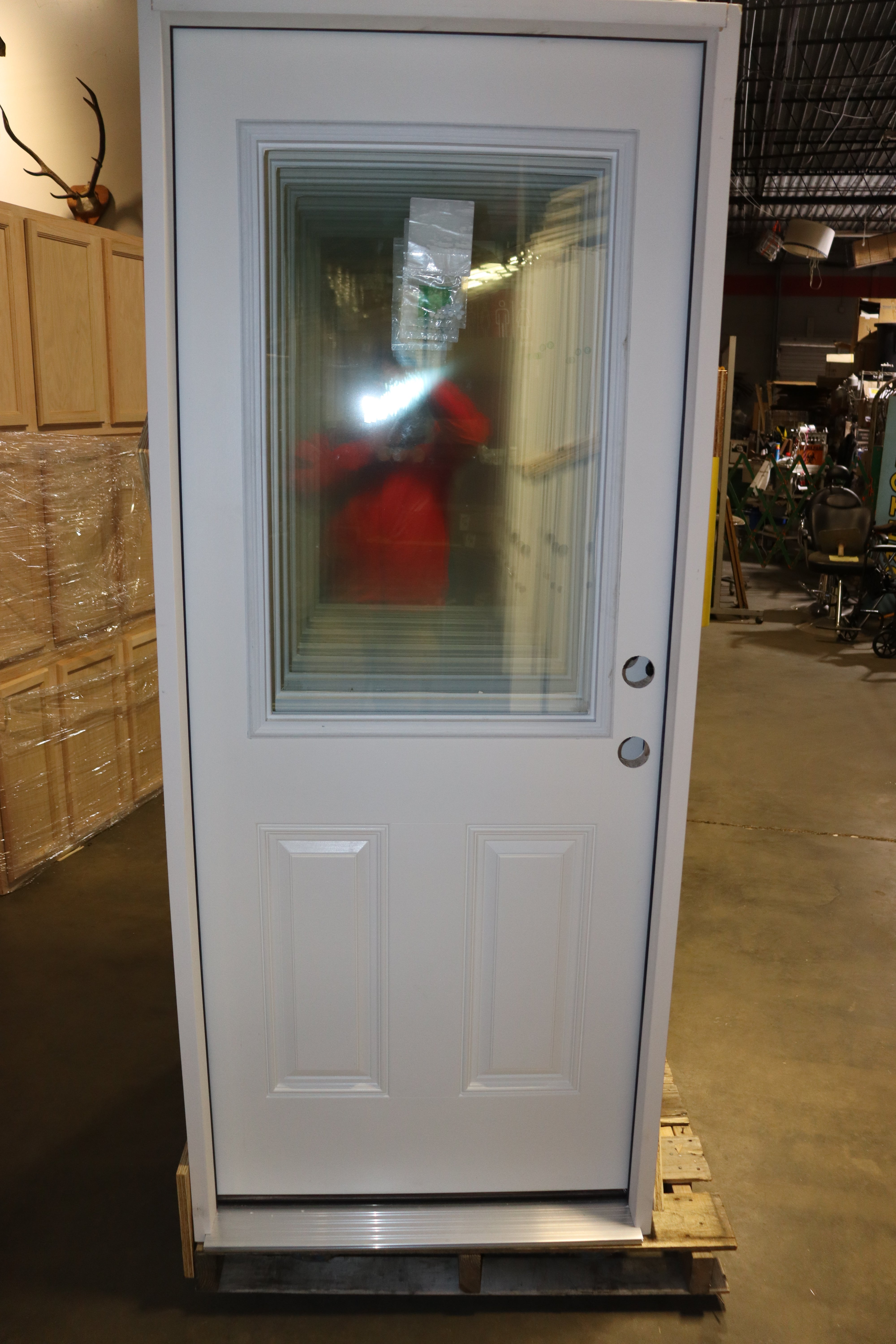 Exterior Entry Door Half View Prehung 32 Inch Fiberglass, 2/8 x 6/8