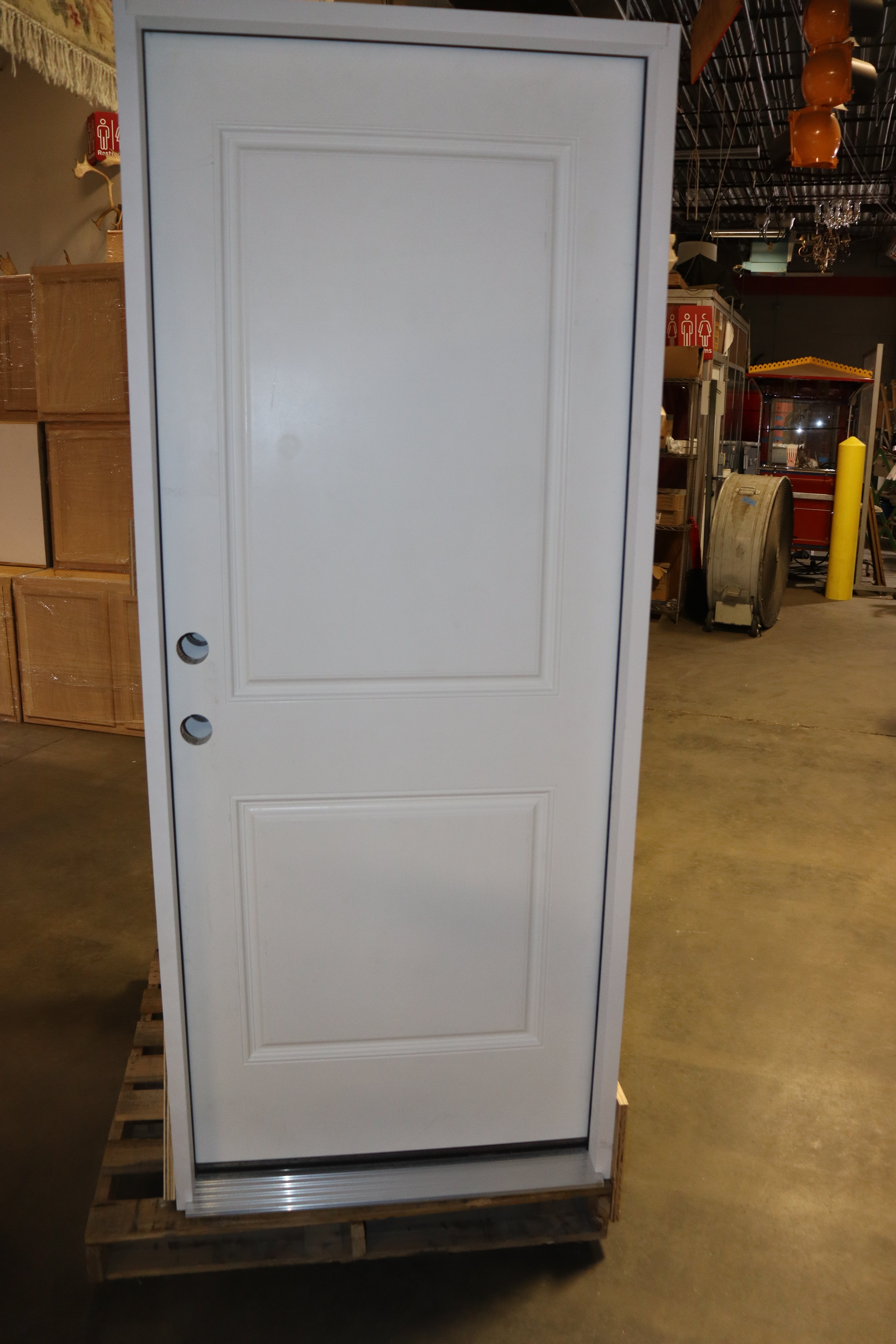 Exterior 32 Inch Paneled Prehung Door, Fiberglass, 2/8 x 6/8