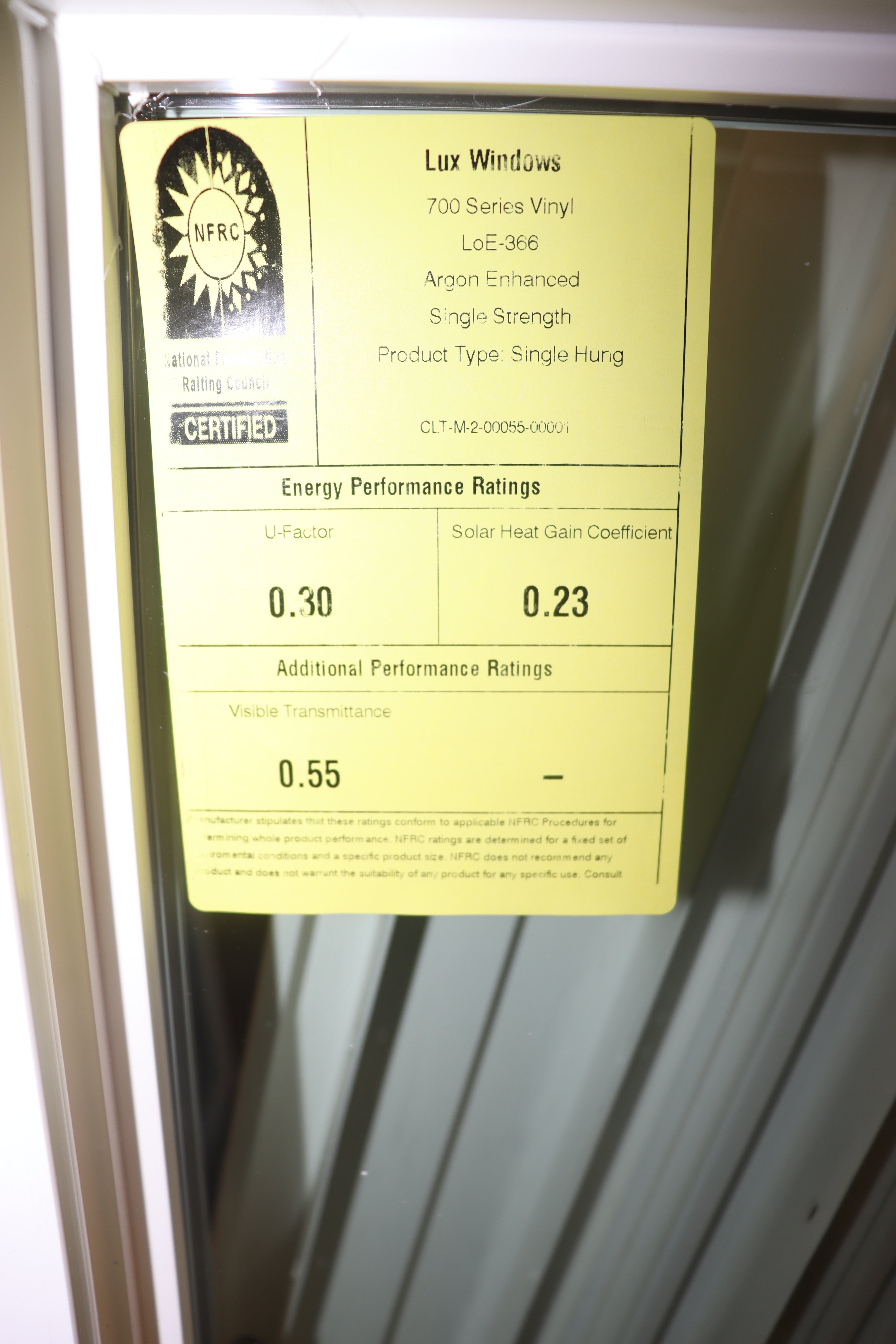 LUX 700 Series, White Vinyl Window, 1/1, E366 low-E Argon, 36" x 54" with Screen, Egress Rated