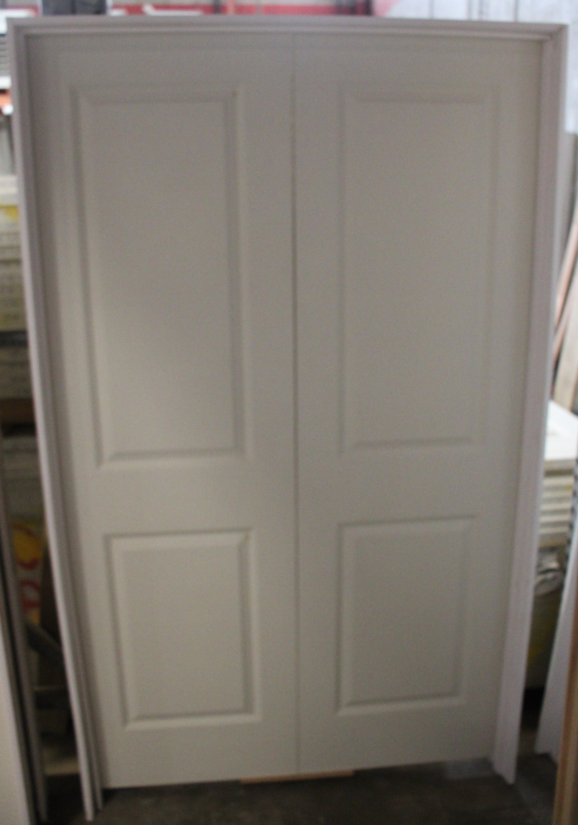 Double Door Prehung in Frame Carrara 2 Panel Square Top Interior Hollow Core Doors