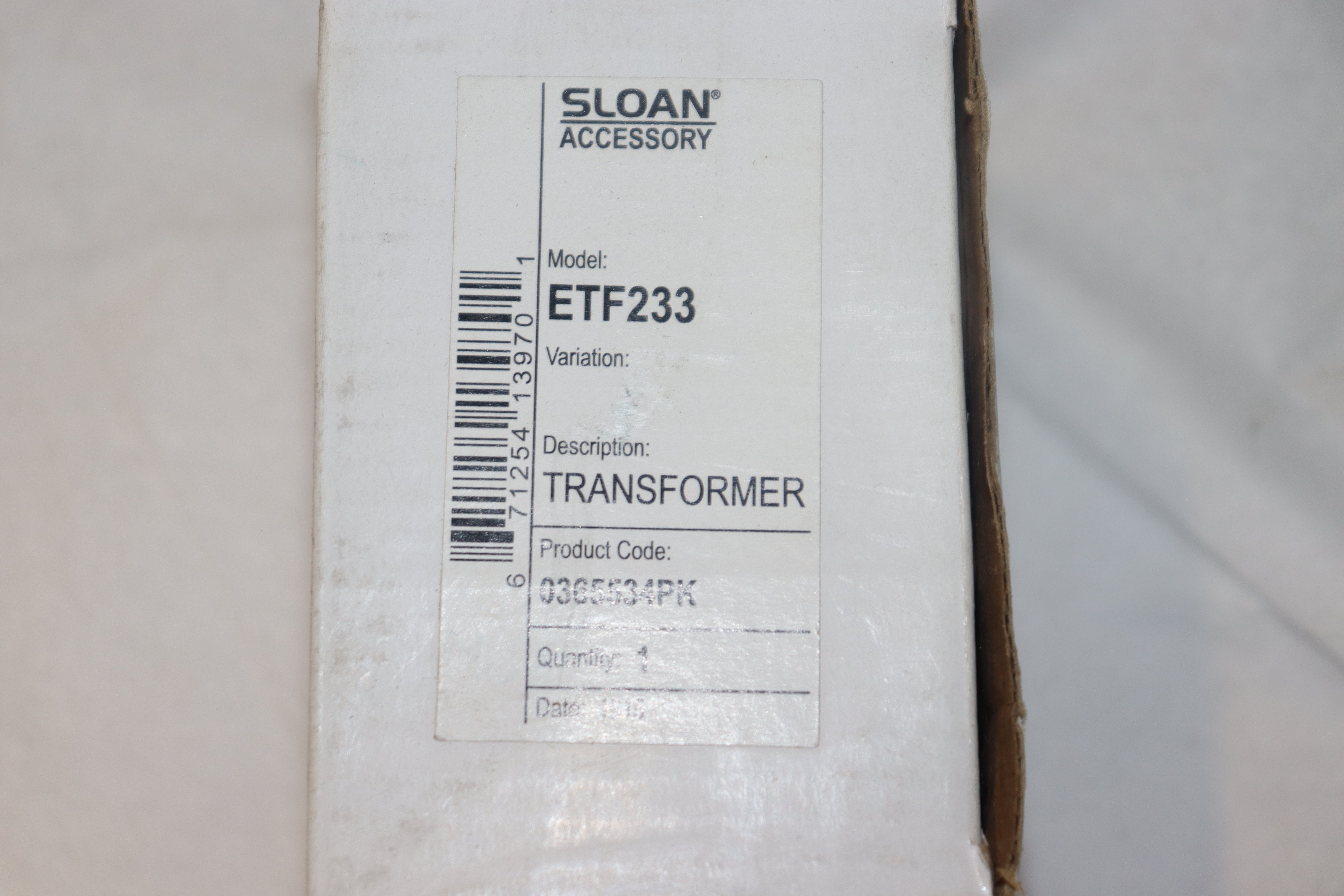 Sloan ETF233 Transformer Plug 120V/35VA