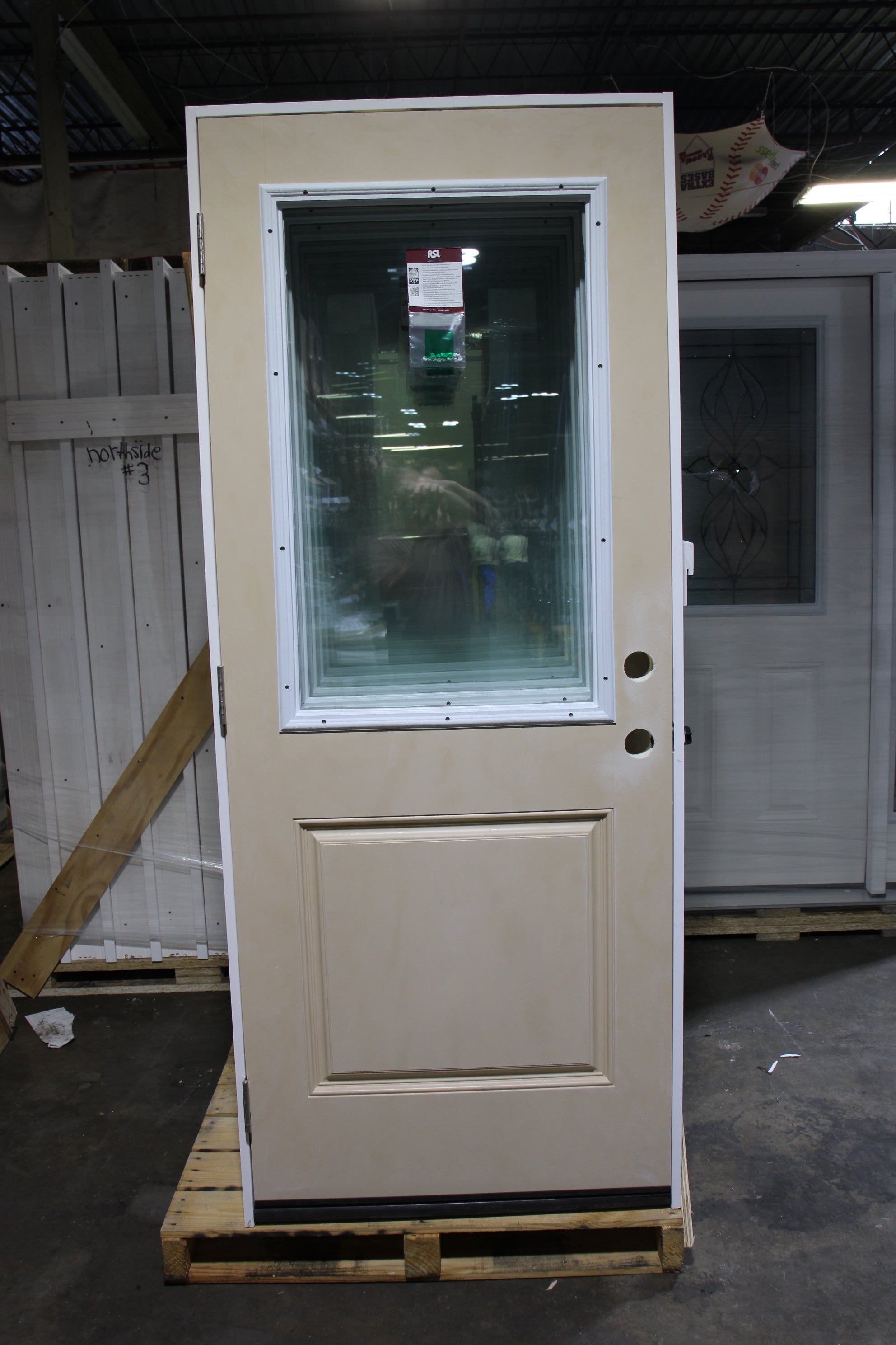Exterior Entry Door Half View Prehung 32 Inch Fiberglass, 2/8 x 6/8