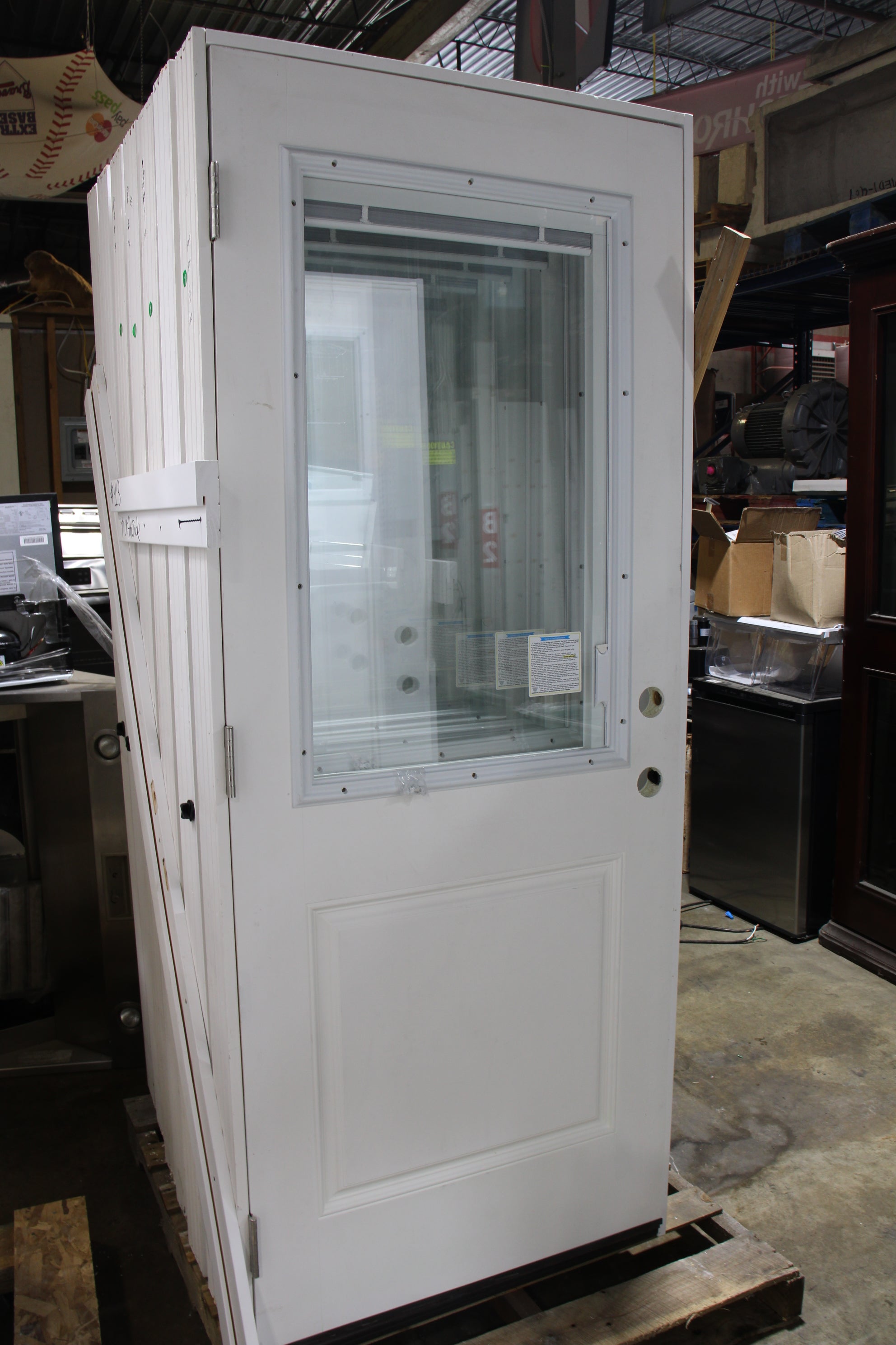 32 Inch Exterior Half View Mini-Blind Glass Door, 2/8 x 6/8