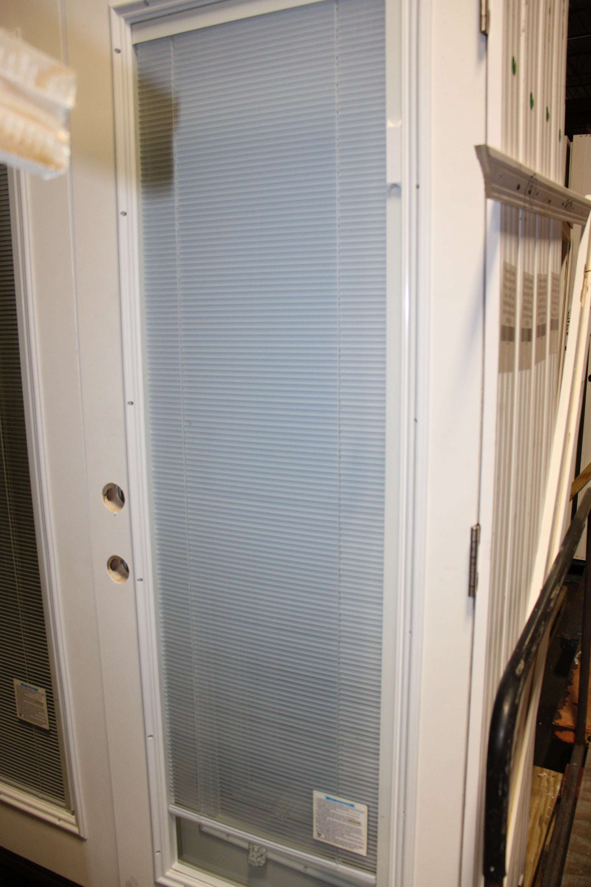 Exterior Double Patio Door with Frame Retro Fit 60 Inch Full View Mini-Blind Glass