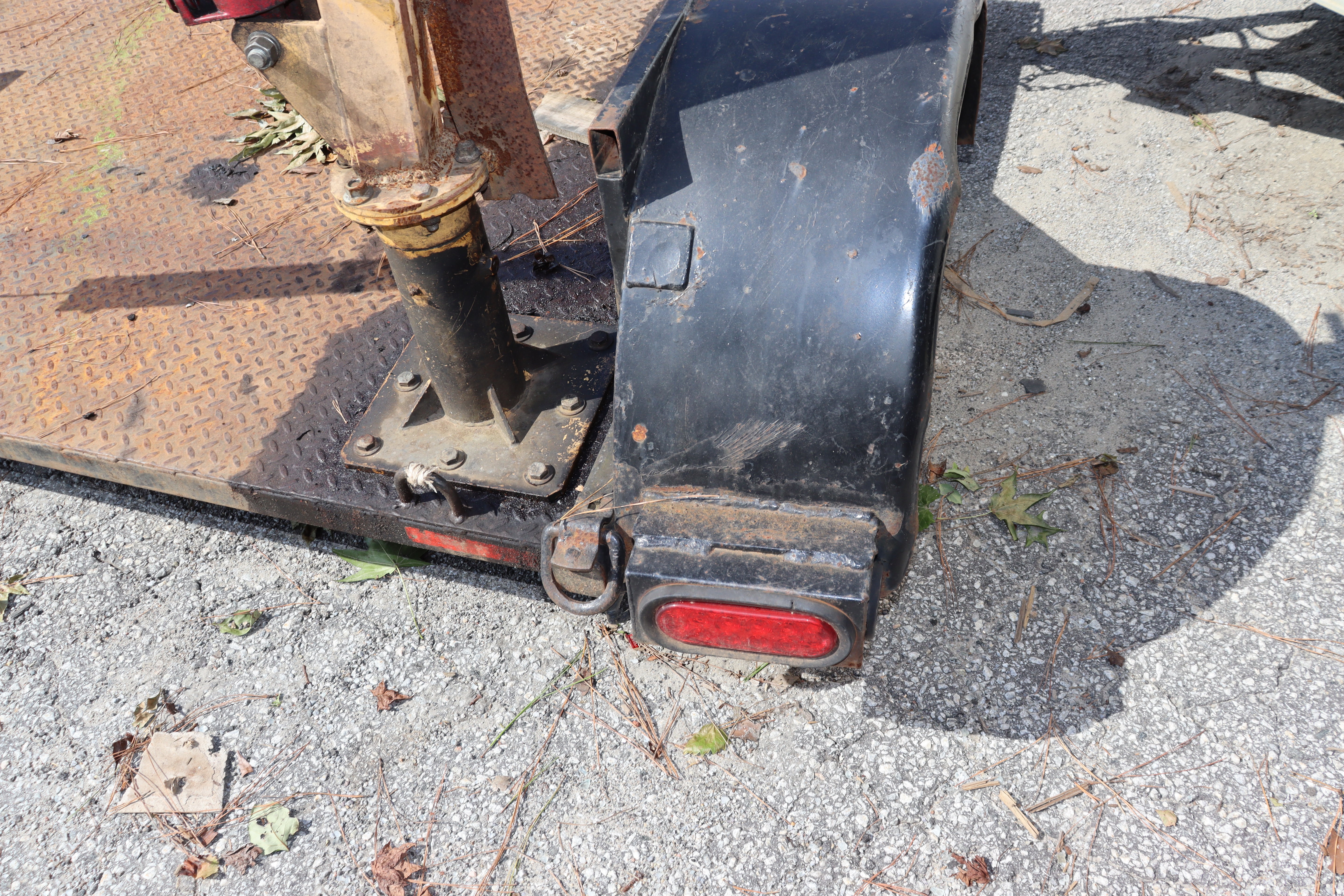 Custom Flat Trailer w/ Engine Hoist, Black, Used, Heavy Duty