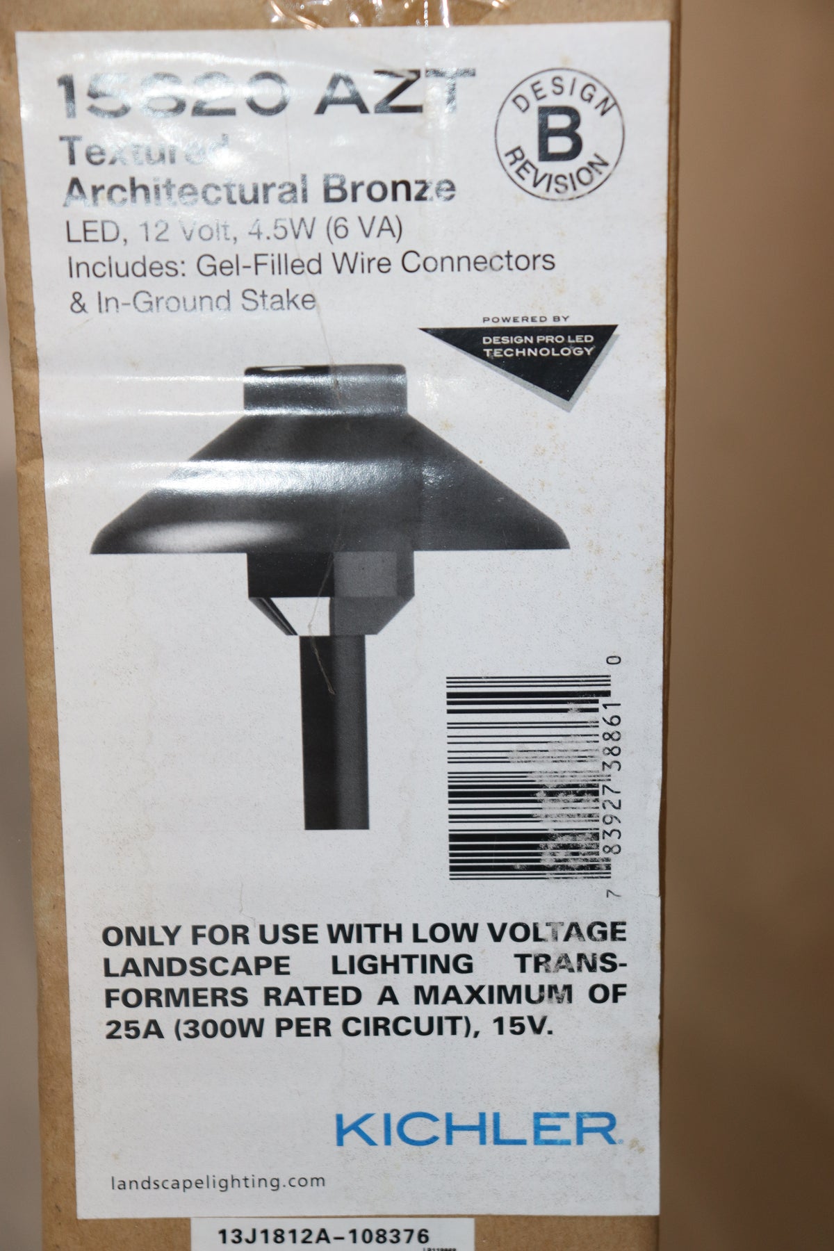 Kichler 15820 AZT 22.5" Stepped Dome 12V 3000K LED Land Scape Path Light
