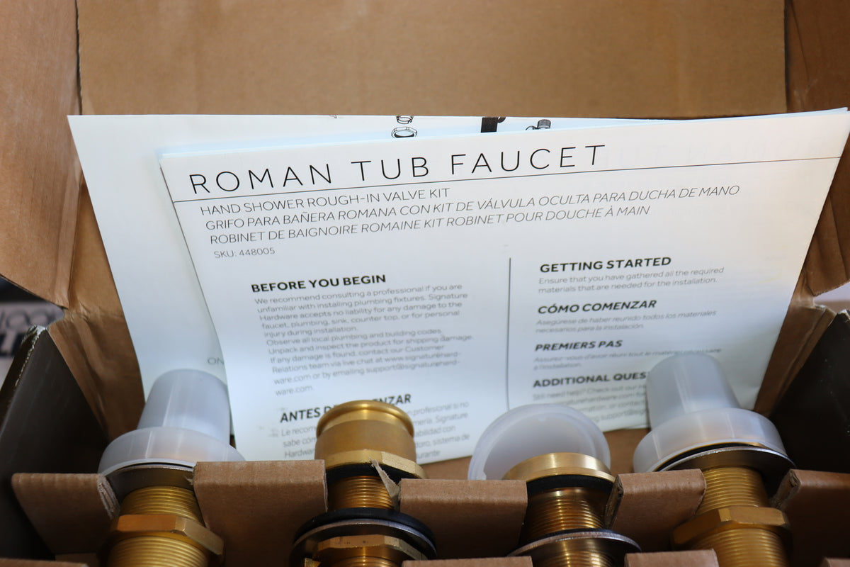 Signature Hardware Beasley Deck Mounted Roman Tub Filler w/ Hand Shower, w/ Rough In