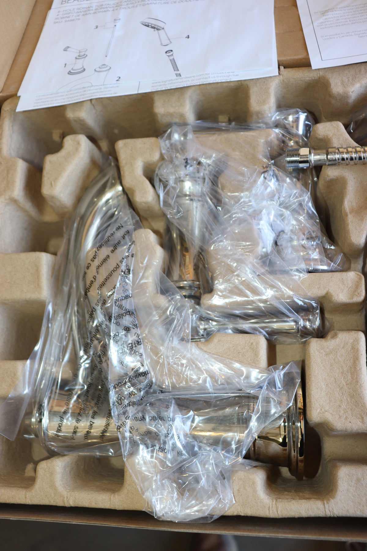 Signature Hardware Beasley Deck Mounted Roman Tub Filler w/ Hand Shower, w/ Rough In