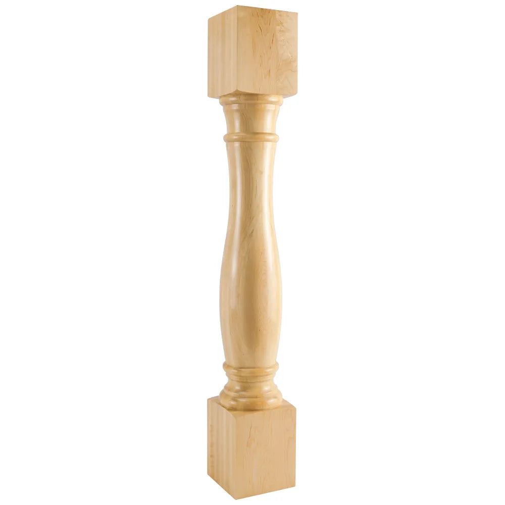 White Birch Turned Post, 6" W x 6" D x 42" H P1-6-42-WB