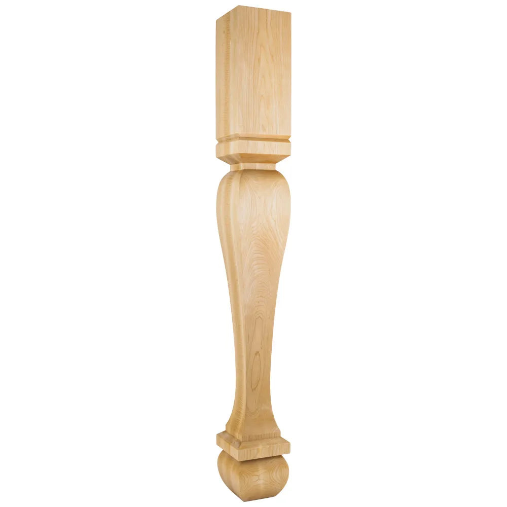 Hard Maple Footed Square Post 5" W x 5" D x 42" H P13-5-42-HMP