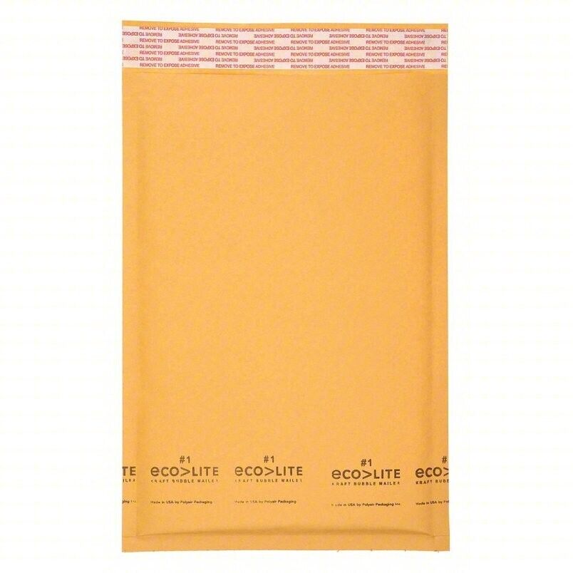 BUBBLE MAILER: 14 1/4 in x 20 in, 14 1/8 in x 18 3/4 in, 7, Kraft, 48 PK - Northside Material Brokers