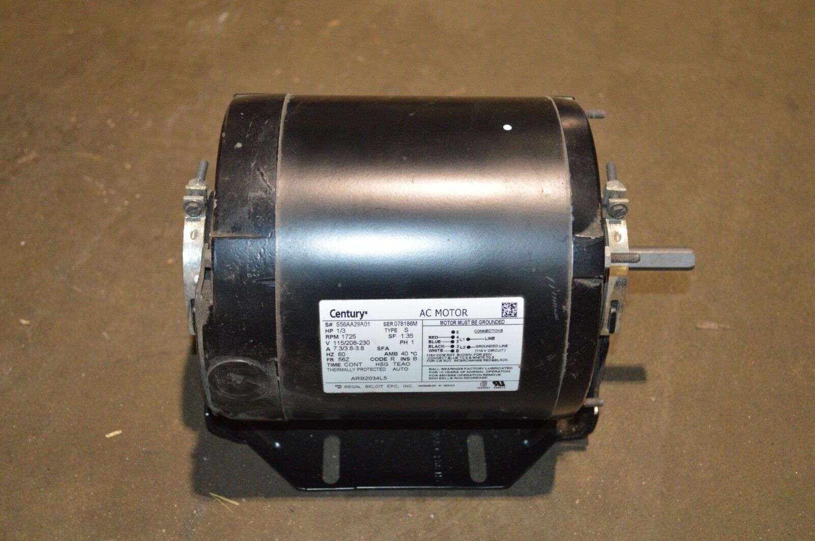 CENTURY AC MOTOR ARB20345L - Northside Material Brokers