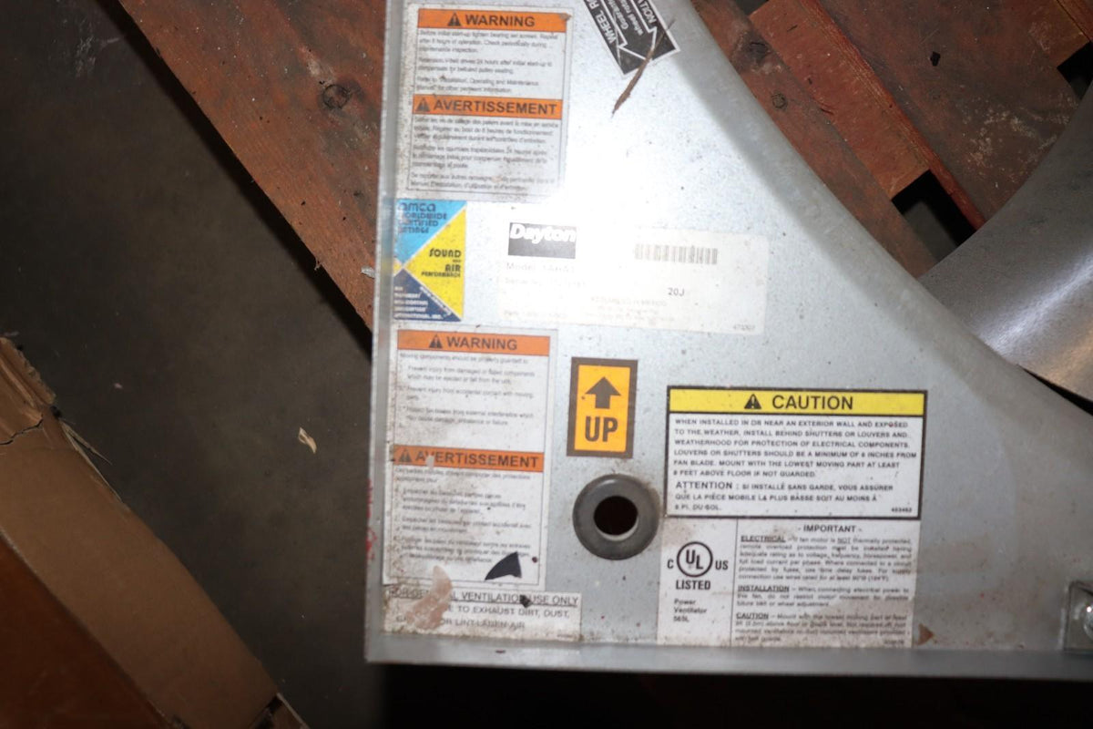 Dayton 1AHA3 Exhaust Fan, 36 In, w/o Motor, Alloy Steel - Northside Material Brokers